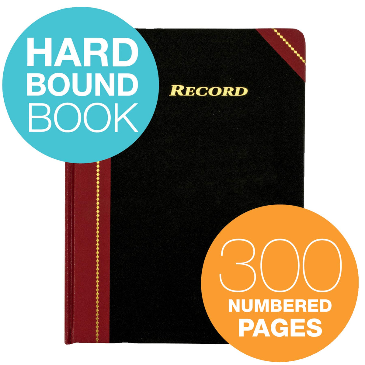 Adams Record Ledger, 8.25 x 10.75 Inches, 5 Squares per Inch, 300 Tinted Pages, Black and Maroon (ARB810R3M)