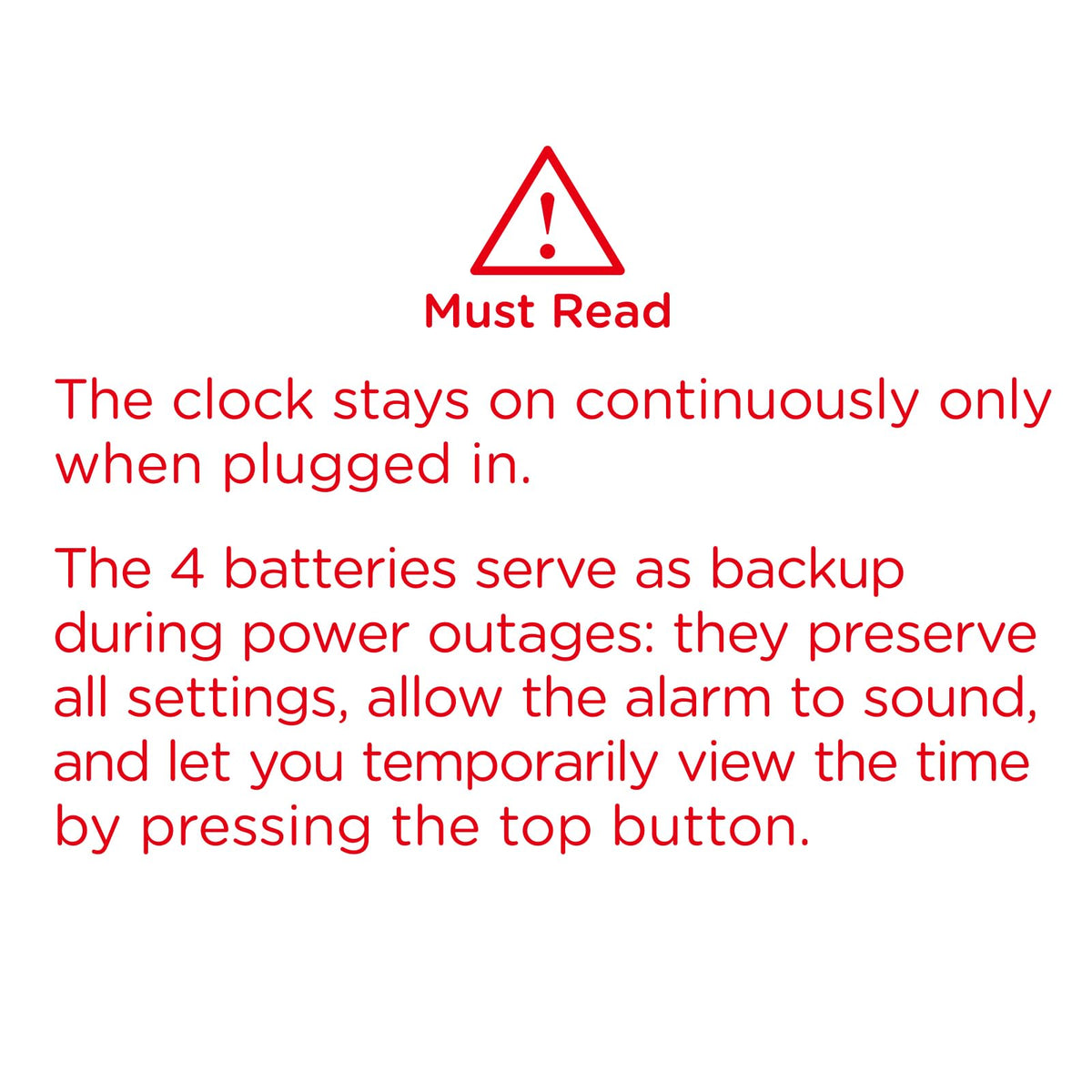 Peakeep Large Display Digital Alarm Clock for Bedrooms, Date Day of Week Calendar Desk Table Clocks for Living Room Office, Dimmable Plug in Electric Clock, 5 Volumes, Loud, Auto DST