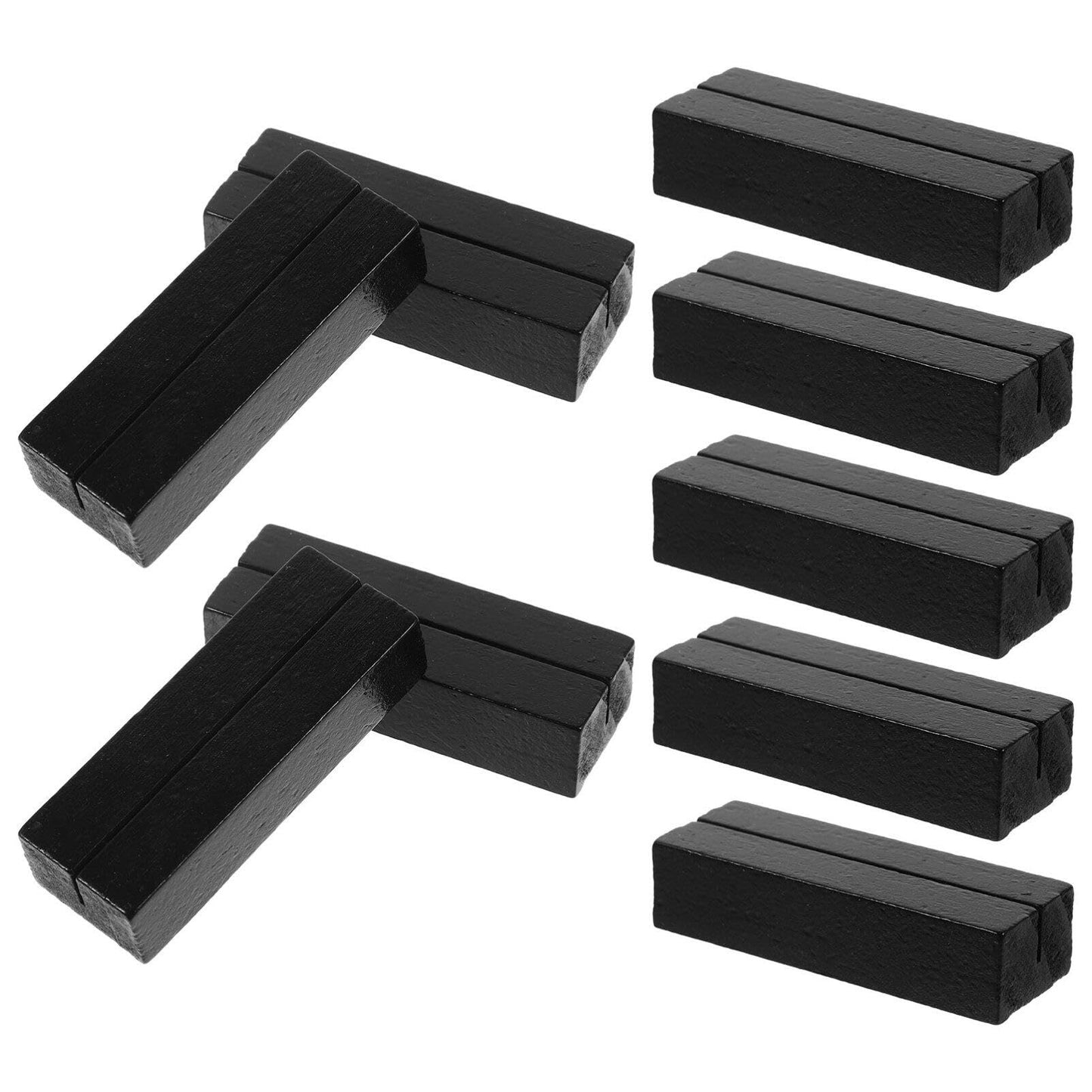 Tofficu 20pcs Wood Place Card Holder, Table Number Sign Stand, Desk Photo Display Holder for Picture Calendar Postcard Business Name Card for Wedding Home Office Meetings Decoration（Black）