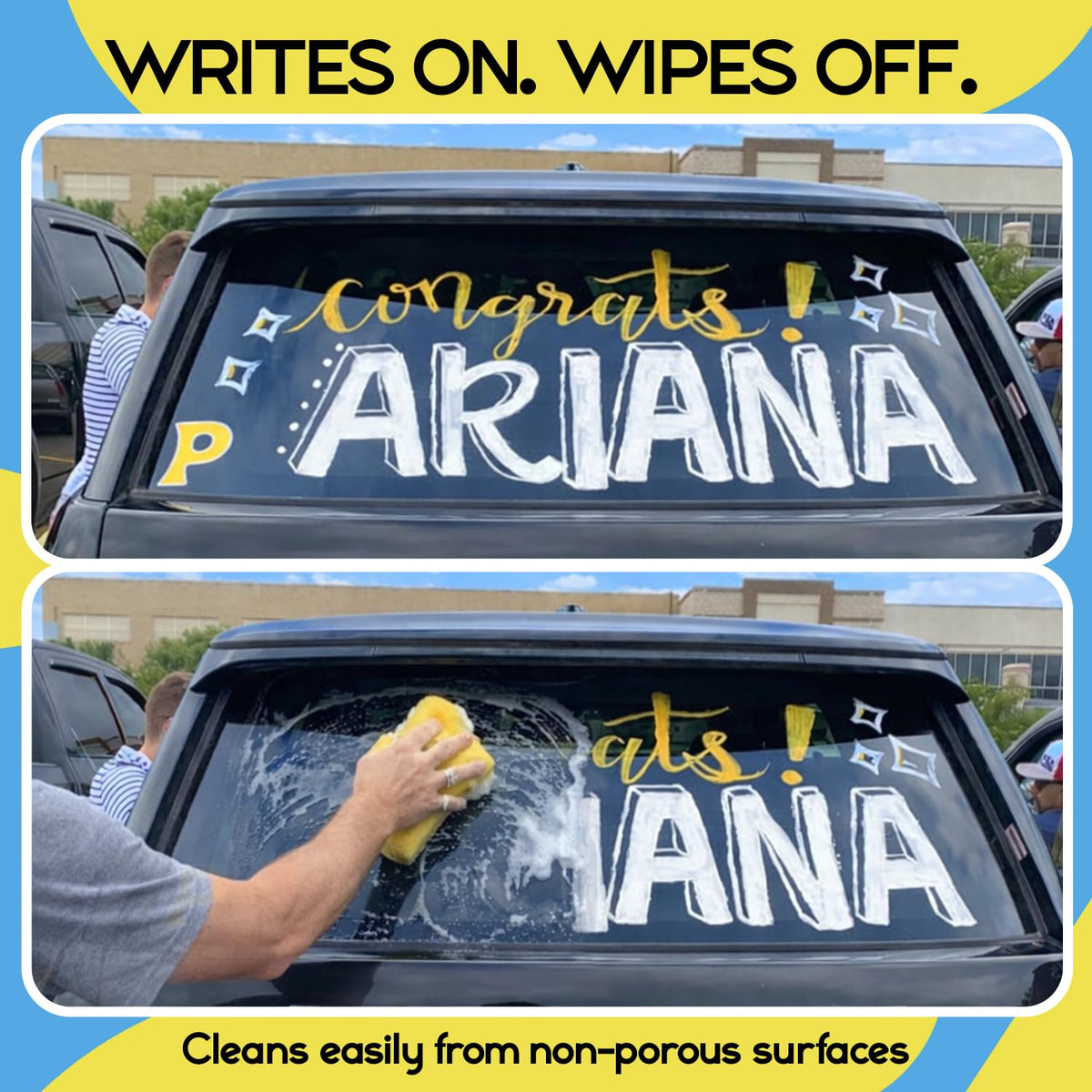 Chalkola Car Window Markers for Glass Washable - (10mm, 12 Pack w/Gold Silver) | Jumbo Liquid Chalk Markers for Blackboard, Chalkboard, Auto Mirror, Bistro Board — 3 in 1 Wide Nib Chalk Paint Pens