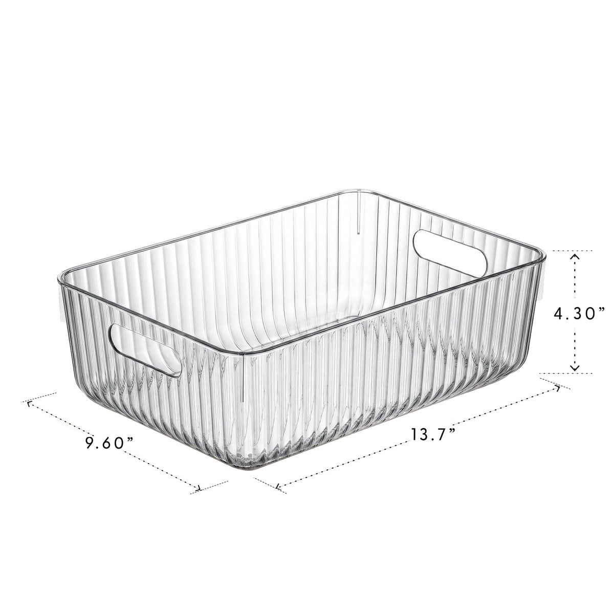 BINO | Plastic Storage Bins, Large | THE GATSBY COLLECTION | Clear Storage Bins for Organization | Pantry Organizers | Kitchen Organizer | Fridge & Freezer Organizer | Cabinet Plastic Containers