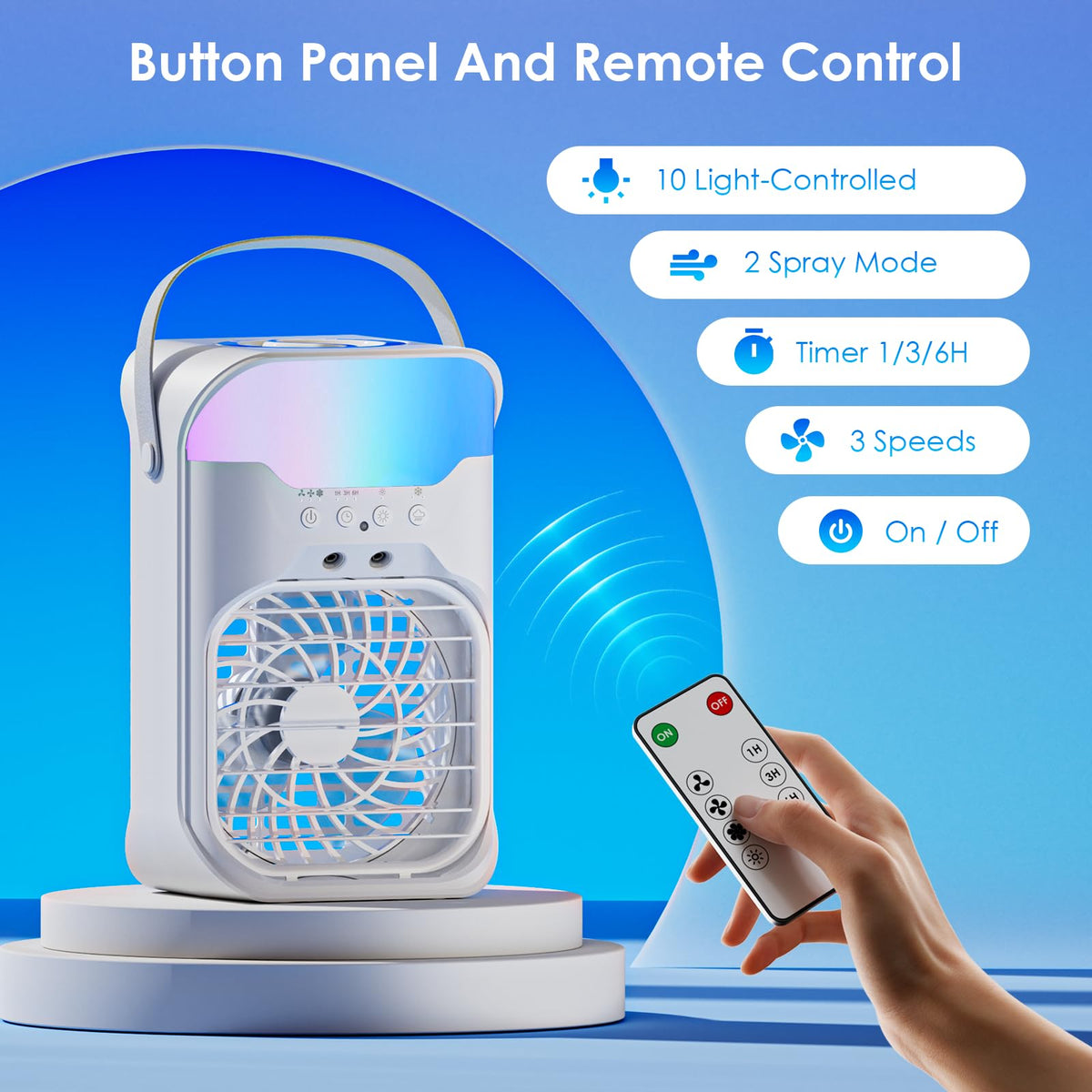 Portable Air Conditioners, Air Conditioner, Dual Nozzle AC Unit with Remote Control, 1600ML Tank, 3 Speeds, Timer & 70° Adjustable Airflow, Evaporative Mini Air Conditioner for Bedroom, Office Camping