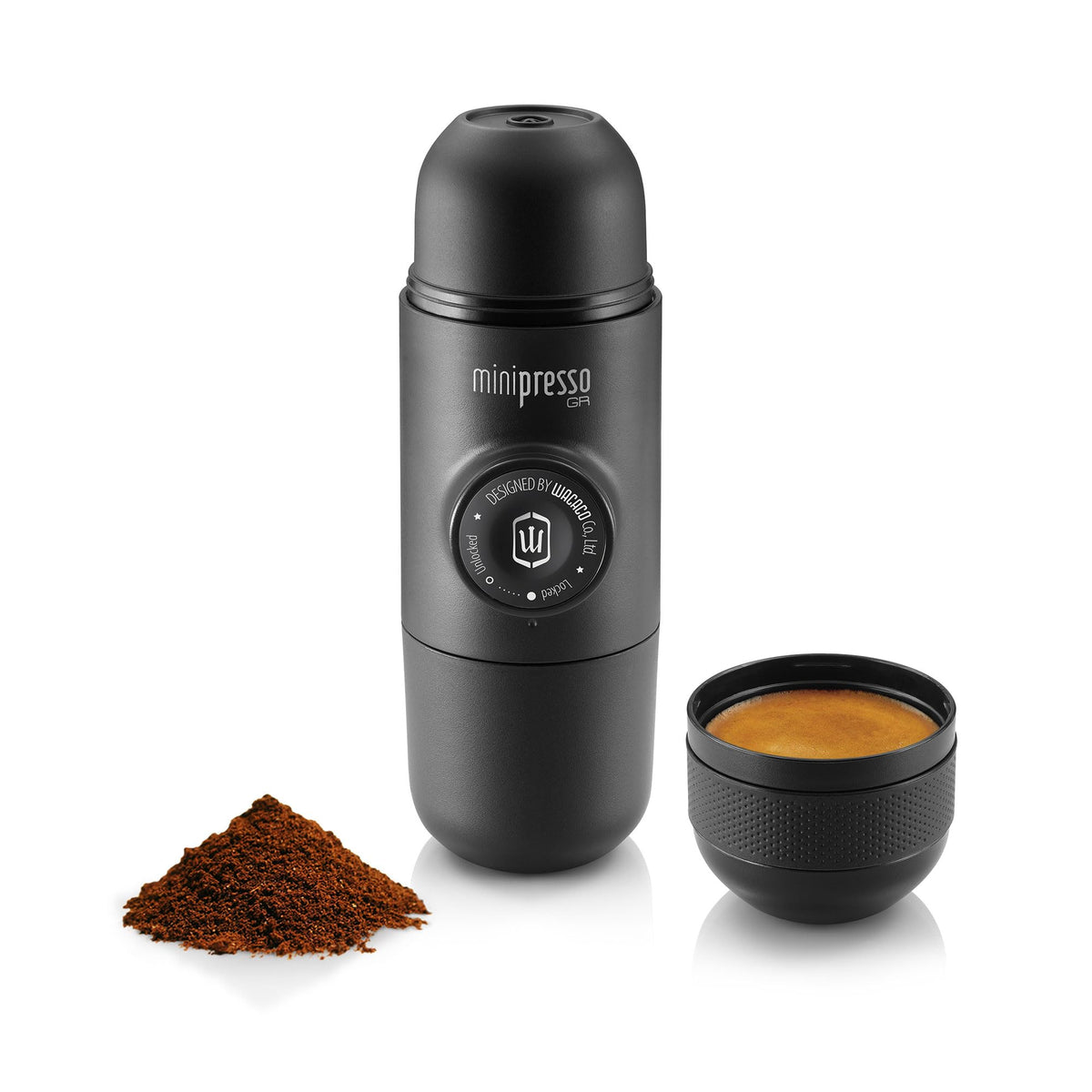 Wacaco Minipresso GR, Portable Espresso Machine, Compatible Ground Coffee, Hand Coffee Maker, Travel Gadgets, Manually Operated, Perfect for Camping, Hiking