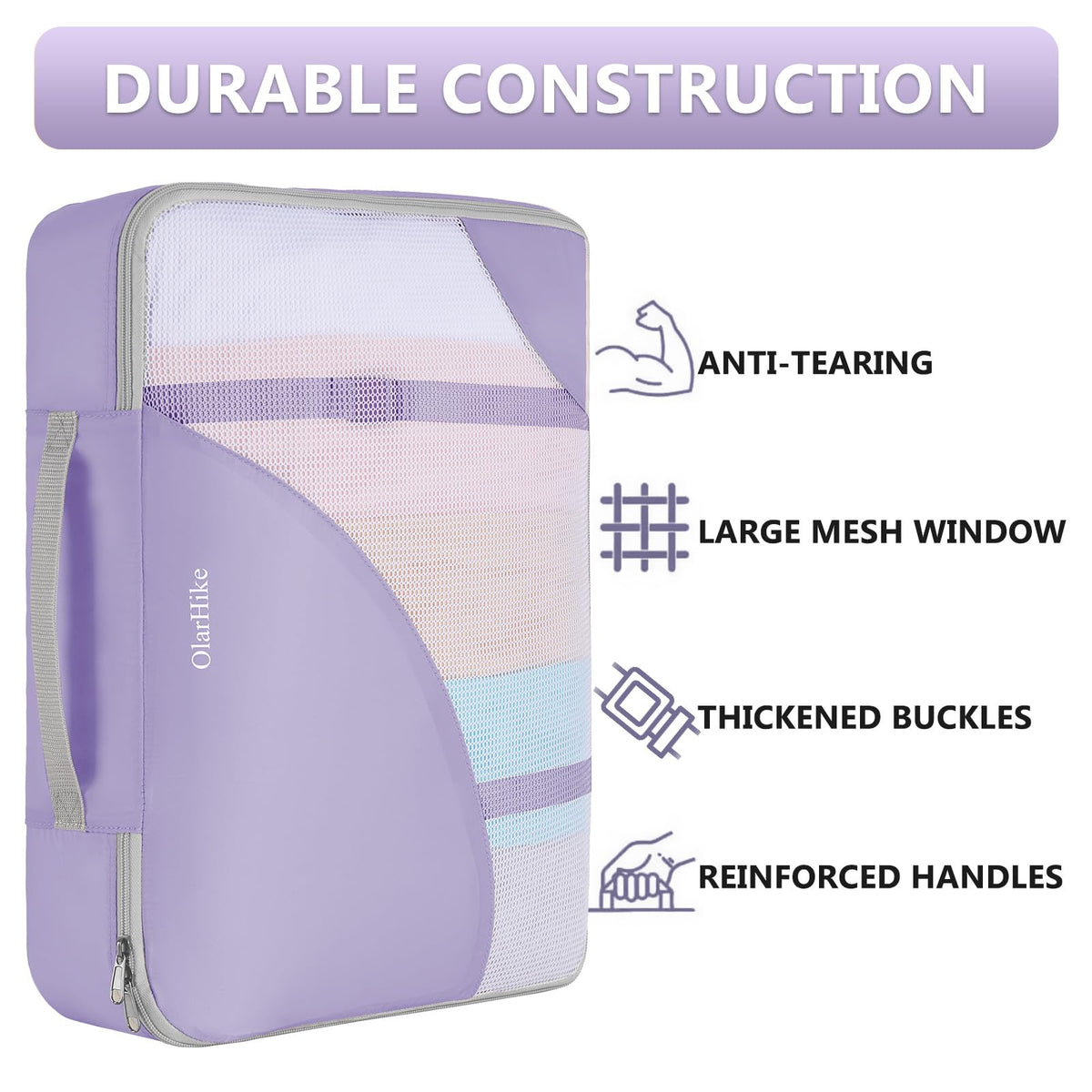 8 Set Packing Cubes for Travel, Gifts for Women Mom,Anti-Tearing Suitcase Organizer for Luggage with Shoe & Hanging Toiletry Bag,OlarHike Vacation Essentials & Accessories for Cruise Ship