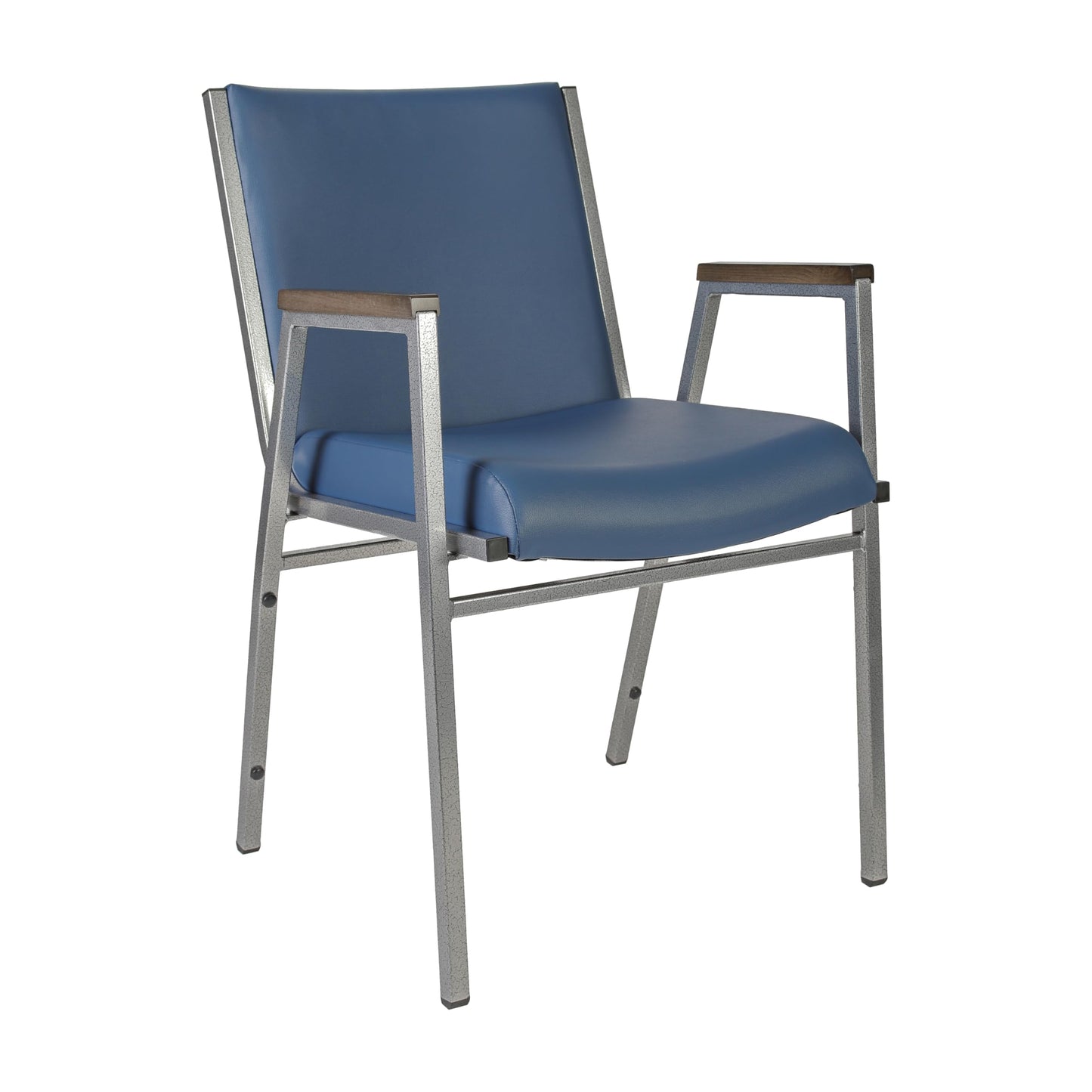 Flash Furniture Hercules Series Heavy Duty Navy Vinyl Stack Chair with Arms and Ganging Bracket