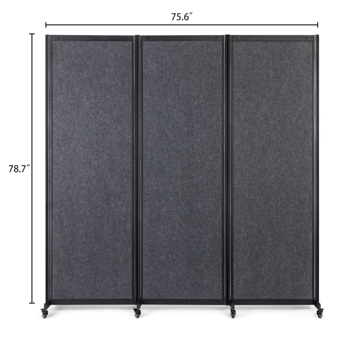 Strongbird Room Partition,Office Divider,Portable Commercial Screen Dividers,Privacy Partition Separator,Classroom School Dividers,6'4"W x 6'7"H,3 Panel,Grey