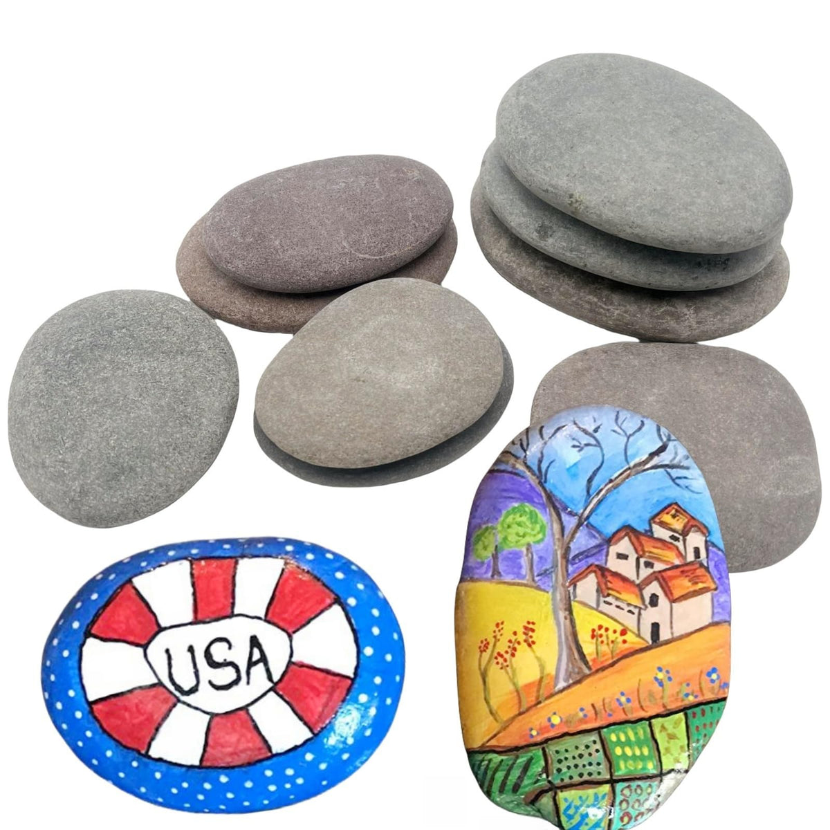 Lifetop 15PCS Large Rocks for Painting,DIY Rocks 3.5"-4.5" Flat & Smooth for Painting, Arts, Crafts, Decoration - Large Kindness Rocks Hand Picked