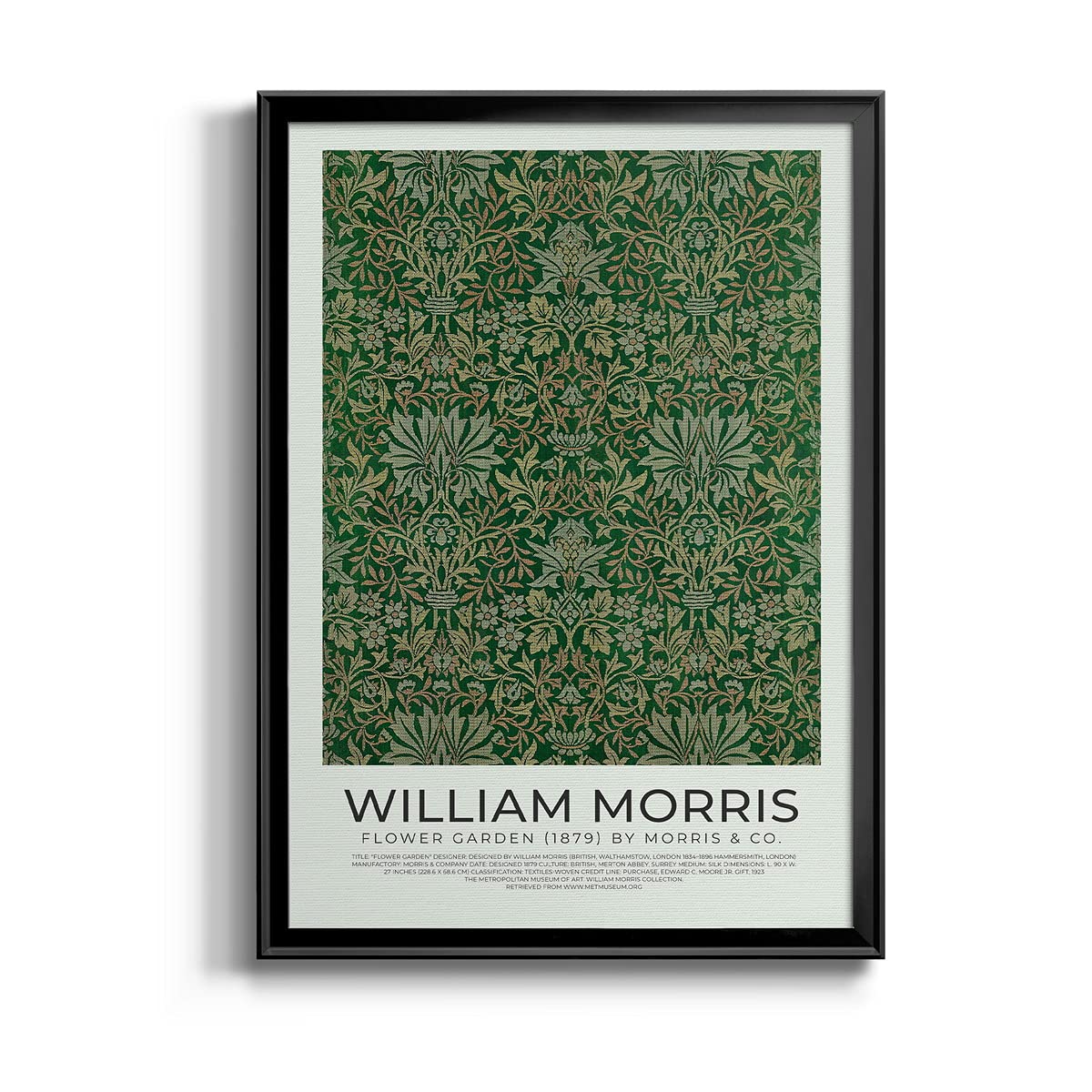 William Morris Wall Art Collection Décor Flower Garden (1834-1896) Premium Framed Modern Art Print Artwork - Ready to Hang for Home and Office