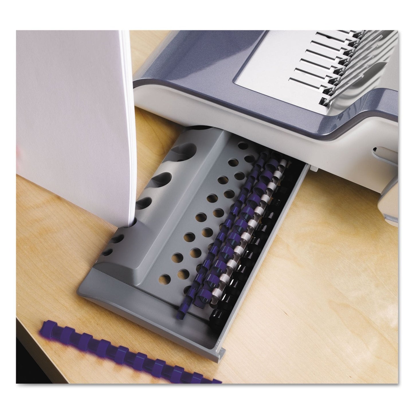Fellowes 5216901 Quasar 500 Electric Comb Binding System, 16 7/8 x 15 3/8 x 5 1/8, Metallic Gray, Alloy Steel