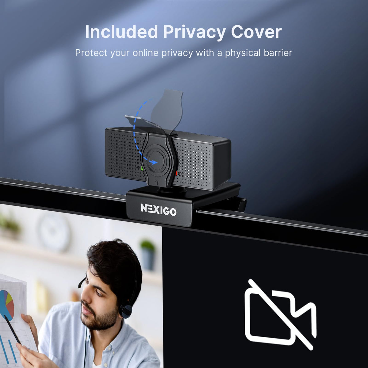 NexiGo N60 Pro 4K Webcam for PC, 4K UHD Sony Sensor, Autofocus, 1080p 60 fps, Noise-Canceling Mics, Privacy Cover, Distortion-Free Lens, 4X Digital Zoom, Works with Switch 2/Zoom/Teams/Google Meet