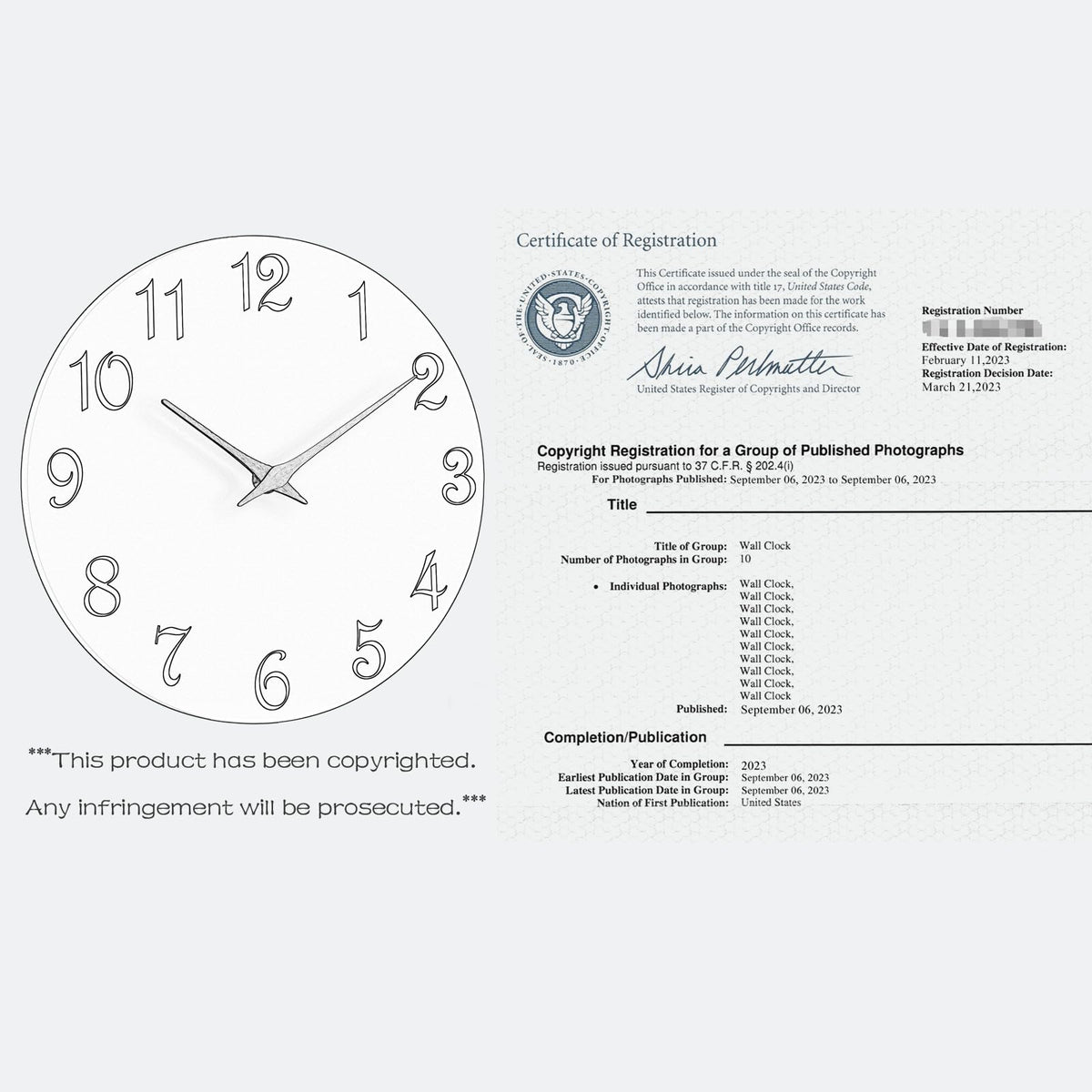 Roymnie Wall Clock 12 Inch, Modern Wall Clocks Battery Operated, Silent Non Ticking Clock Decorative for Living Room, Office, Bedroom, Home, School (Gray)