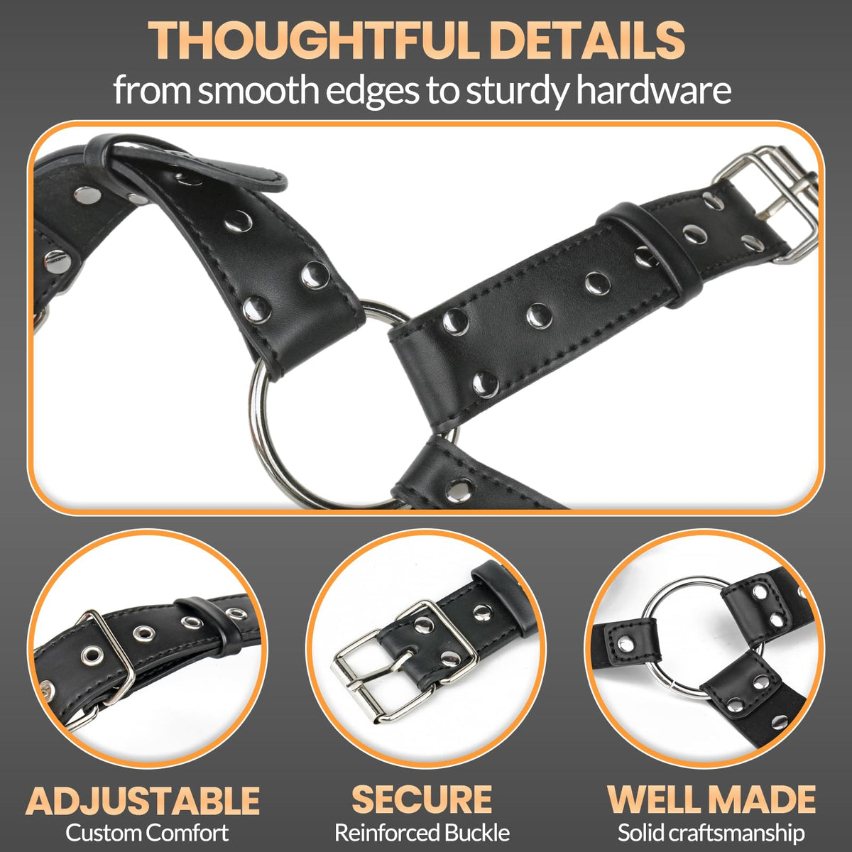 Men's PU Leather Chest Harness Belt, Adjustable Body Harness Belt for Men, Male Punk Chest Shoulder Harness for Party and Cosplay X024