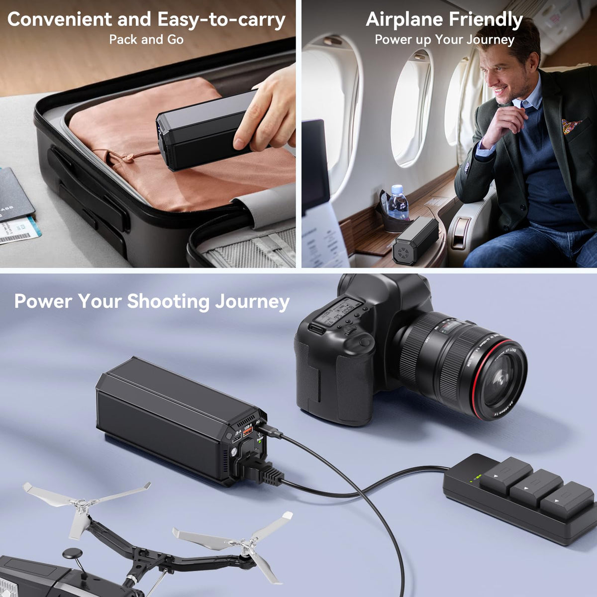 Portable Power Bank with AC Outlet, 100W Portable Laptop Charger, 98Wh/27000mAh High Capacity with 65W PD USB C Laptop Battery Bank, Backup Power Source for Business Travel and Outdoor Activities
