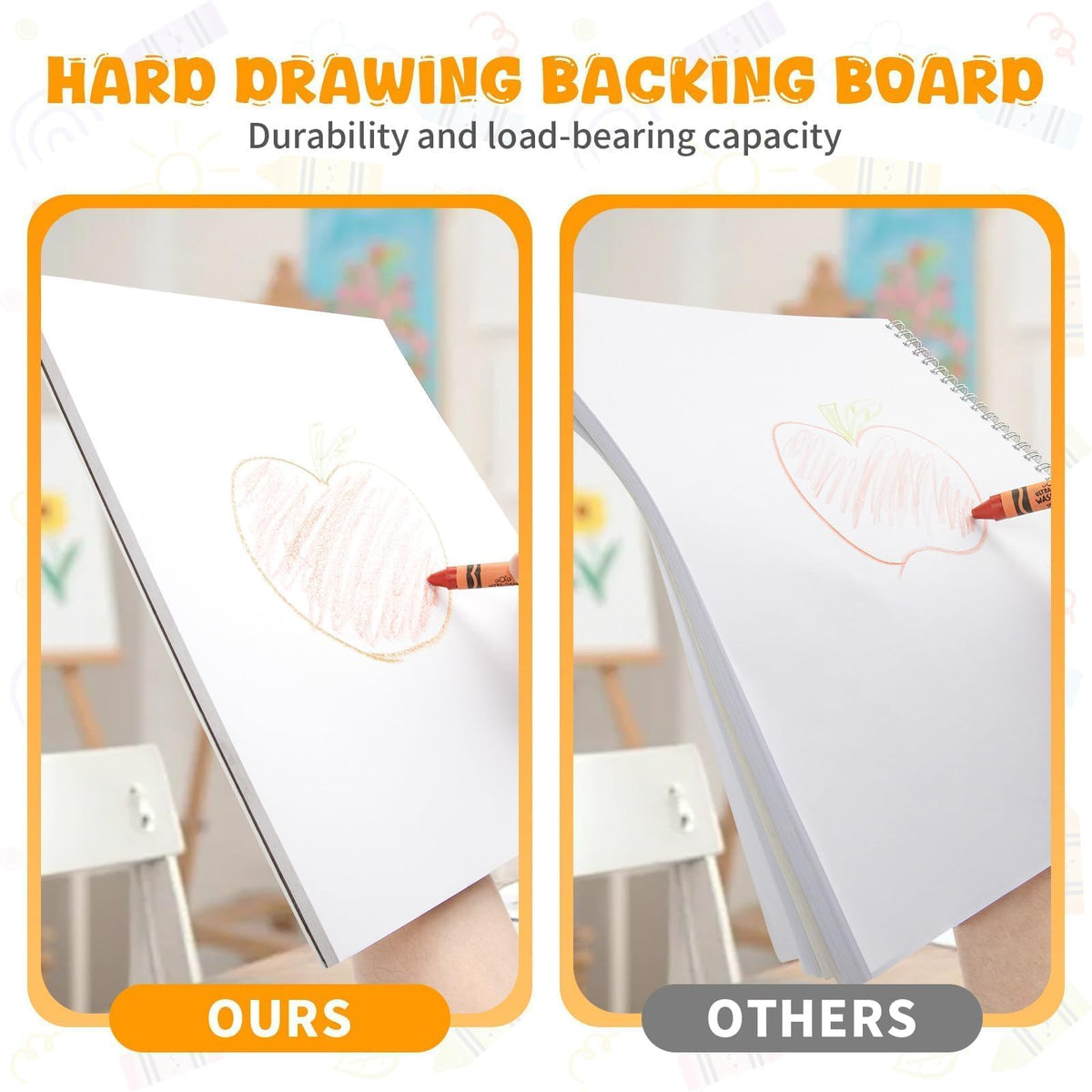 Umriox Drawing Pad for Kids, 9" x 12" Sketch Book, 4-Pack Sketch Pad (50 Sheets Each), 110gsm Acid-Free Drawing Paper, Glue-Bound Art Sketchbook for Kids' Classroom, Travel & School Art Supplies