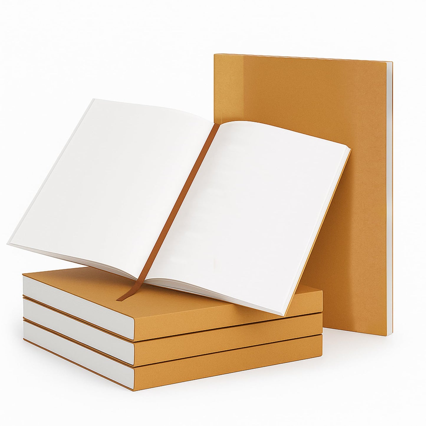 moonster Blank Journal Notebook Paper - A5 Journal Refill - for Refillable Leather Journal - Premium Milled Inserts Blank Sketch Book, Unlined Notepad 8.25 x 5.8 Inch, with 320 Pages 70gsm & Bookmark