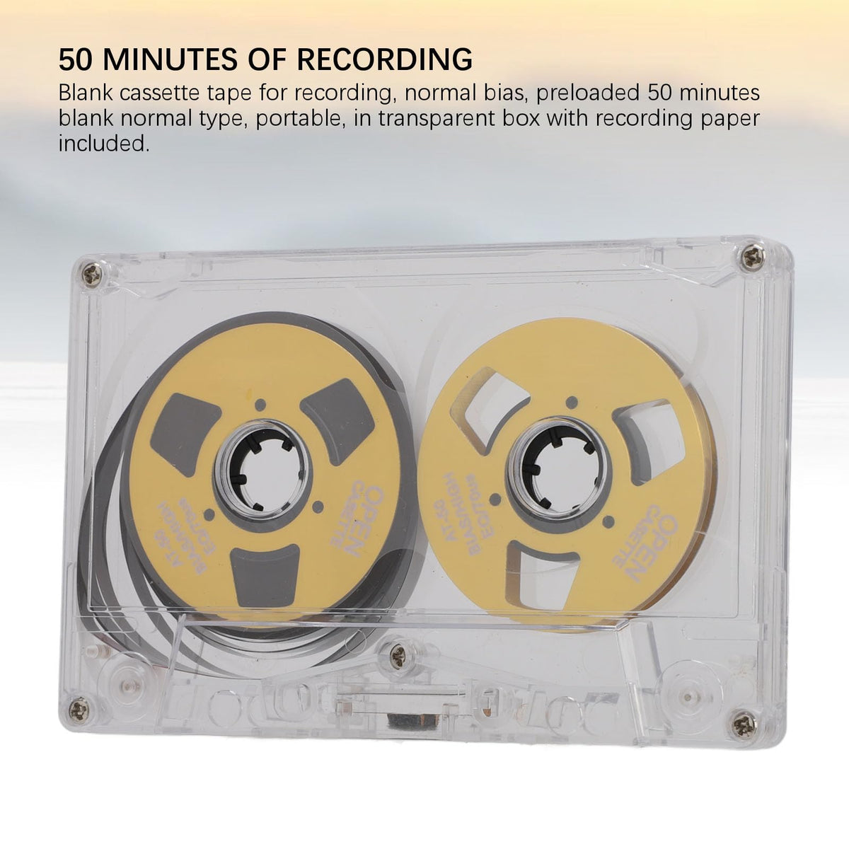 Reel to Reel Blank Cassette Tape, Normal Bias 50 Minutes Recording Tape, for Music Recording (Gold)