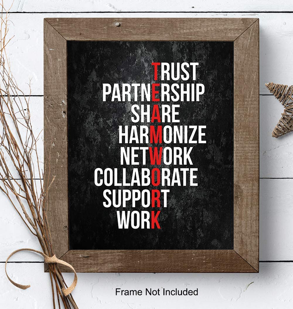 Motivational Office Wall Art Decor - 8x10 Decoration for Business, Home, Apartment - Great Inspirational Gift for Entrepreneur, Executive, Manager, Team Leader - Unframed Poster Picture