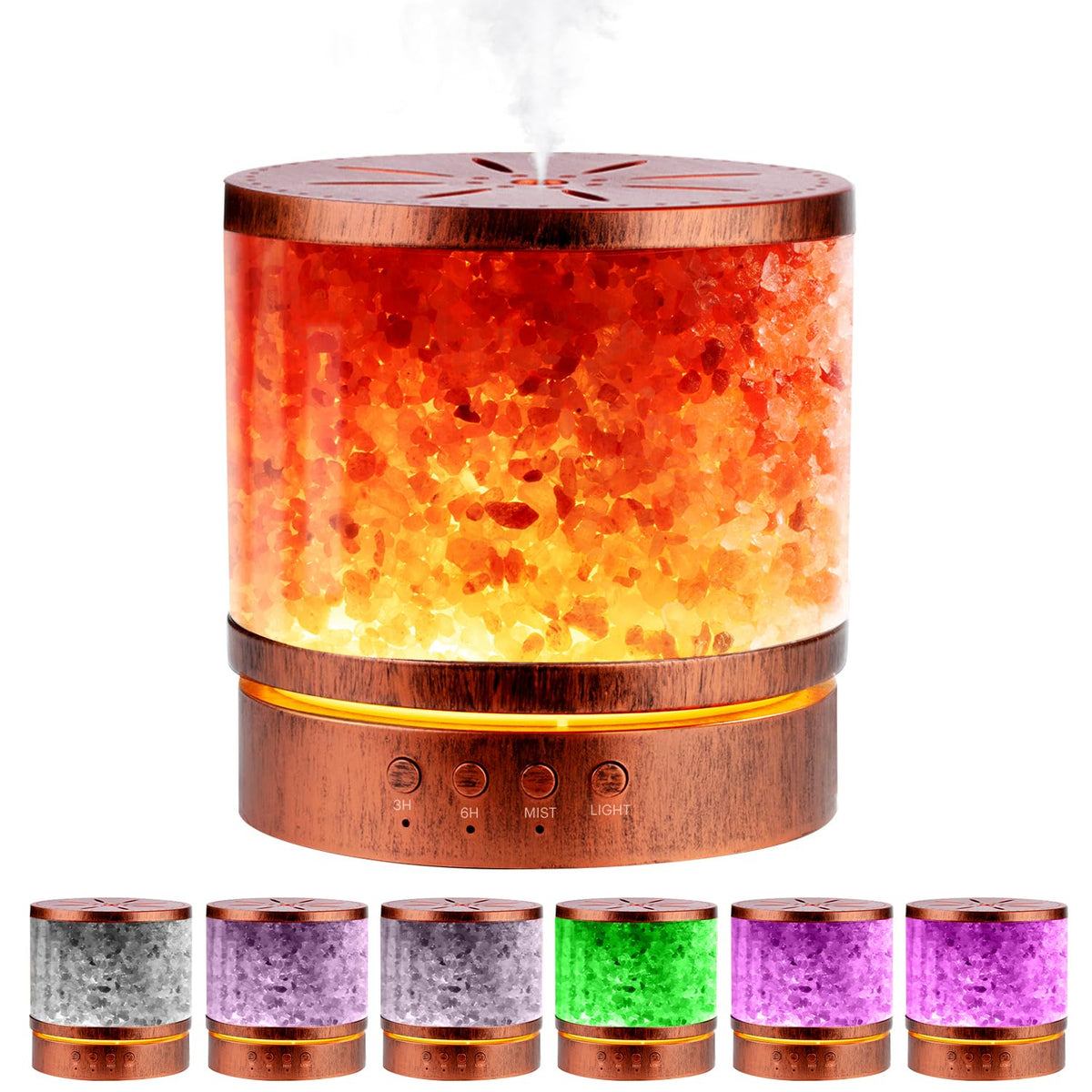 BWJBSW Essential Oil Diffuser Himalayan Salt Lamp Combo 400ml Ultrasonic Cool Mist with 7 Color Changing LED Perfect for Large Rooms Aromatherapy Diffuser Ideal Gift for Moms, Women, and Birthdays