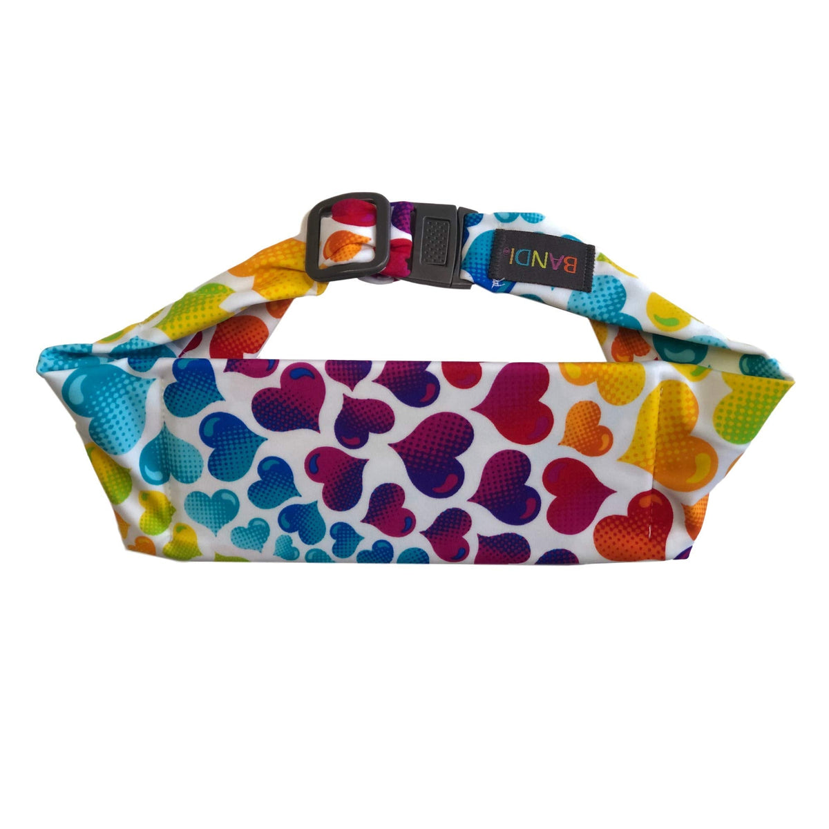 BANDI KIDS Pocket Belt for Medical, Sports, Play, Comfortable Adjustable Fit, Made In USA (Rainbow Hearts)