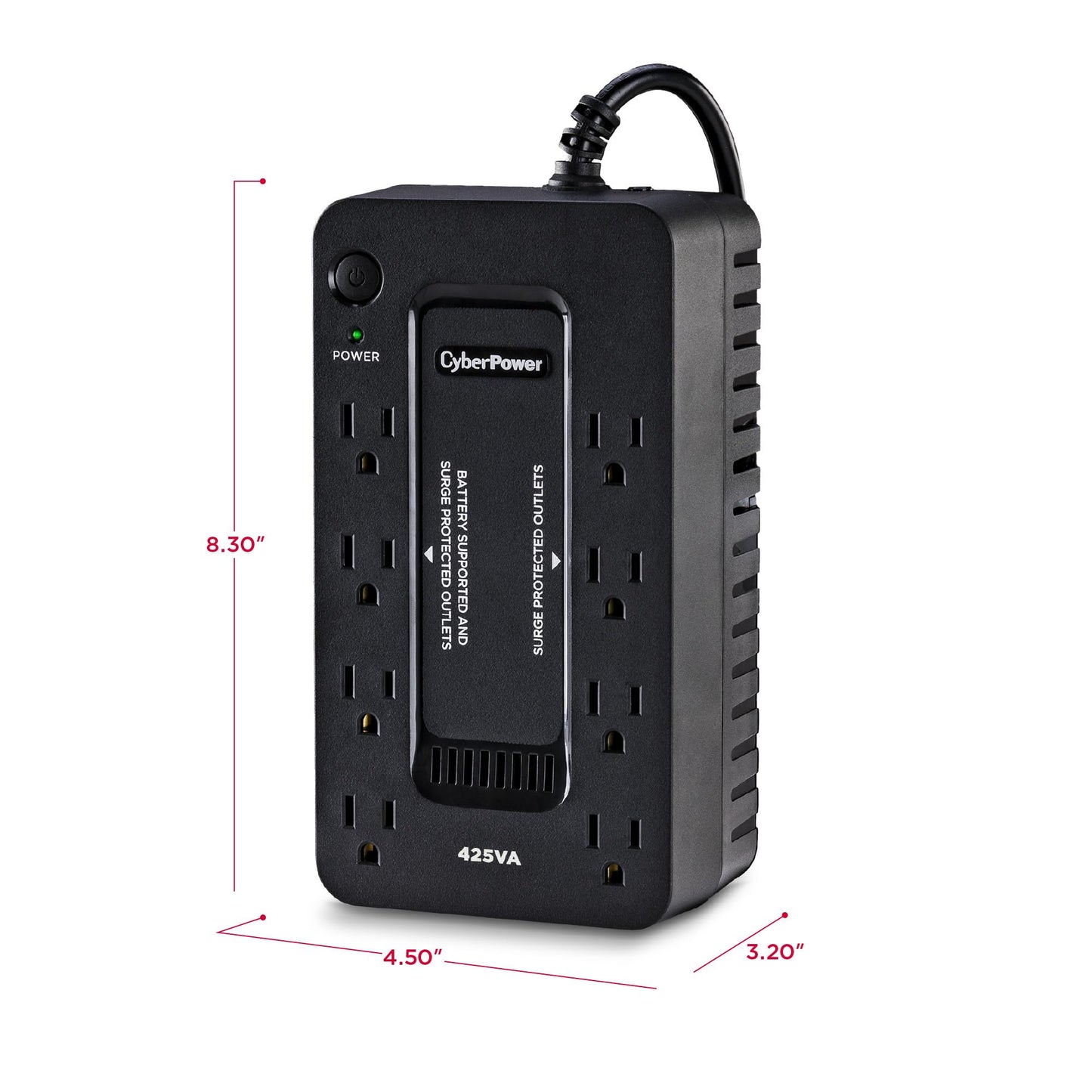 CyberPower ST425 Standby UPS Battery Backup and Surge Protector, 425VA/260W, 8 Outlets, Compact, UL Certified