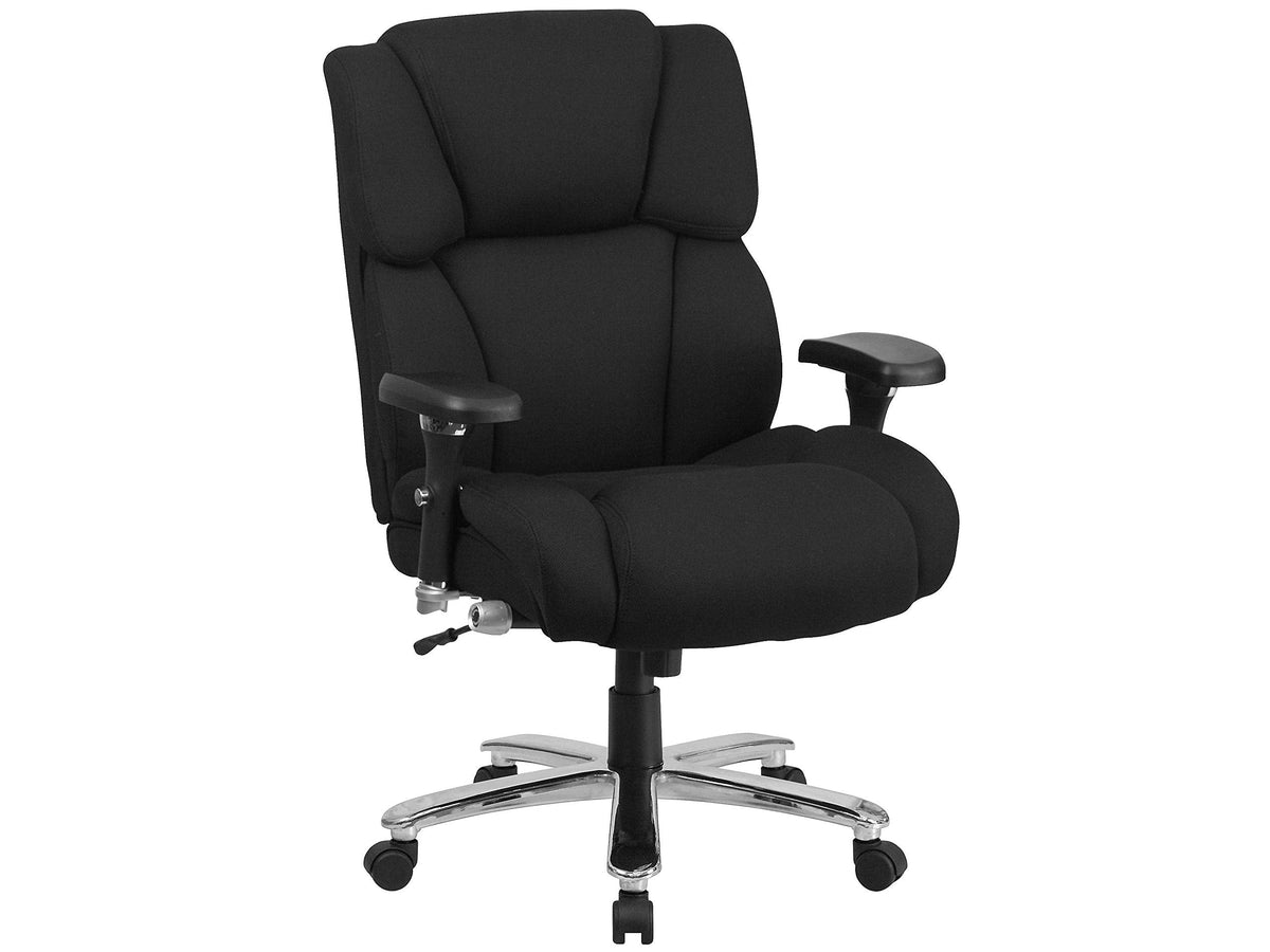 Flash Furniture HERCULES Series 24/7 Intensive Use Big & Tall 400 lb. Rated Black Fabric Executive Ergonomic Office Chair with Lumbar Knob