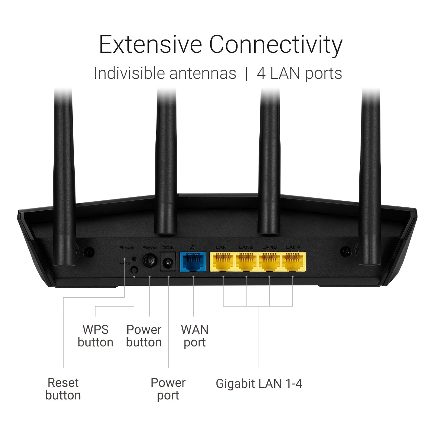 ASUS RT-AX3000S Dual Band WiFi 6 Extendable Router, Instant Guard, Parental Control Scheduling, Built-in VPN, AiMesh Compatible