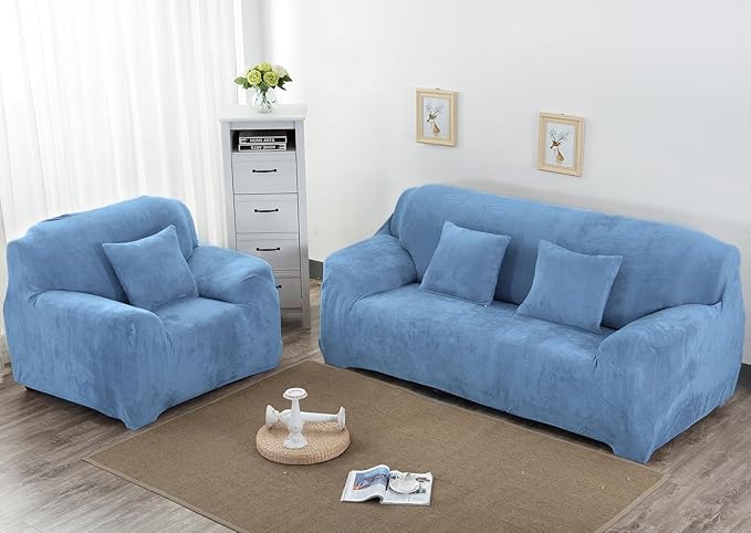 vctops 1-Piece Velvet Plush Stretch Sofa Slipcover