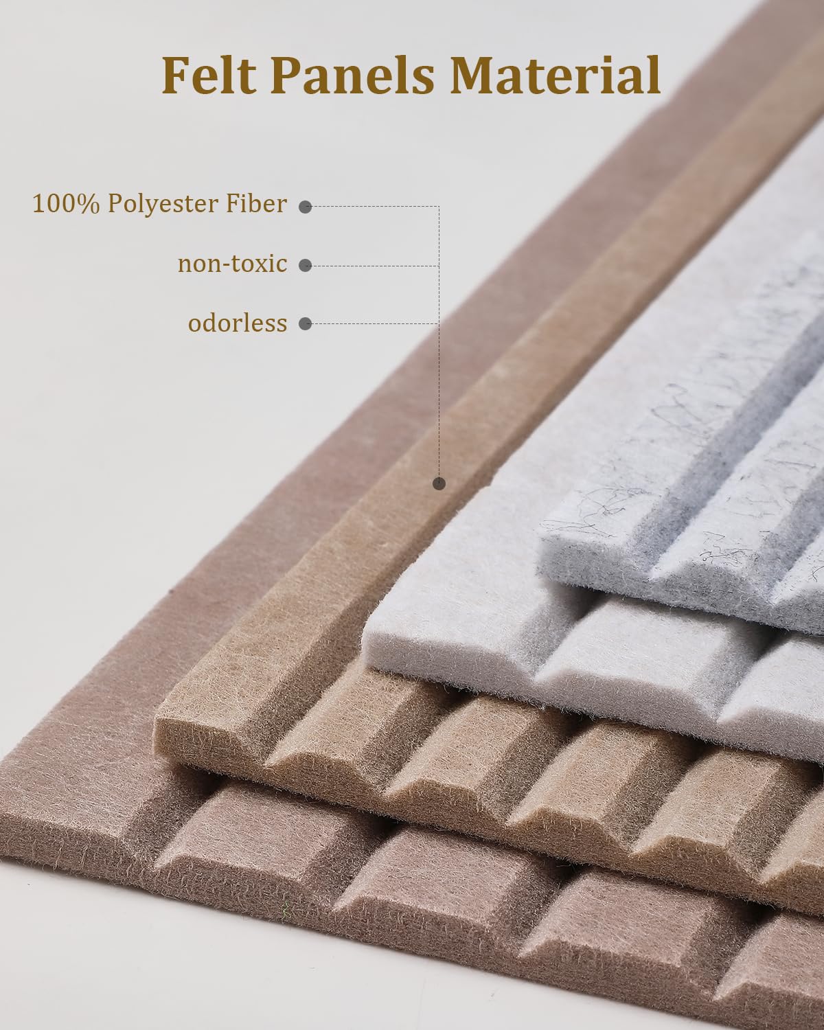 Rokeblau 24 x 16 inches Large Bulletin Board, Decorative Felt Pin Board, 0.35“ Thick Foldable Photo Display Board with Self-Adhesive Tape, Vision Board for School Home Kitchen Office Walls - Beige