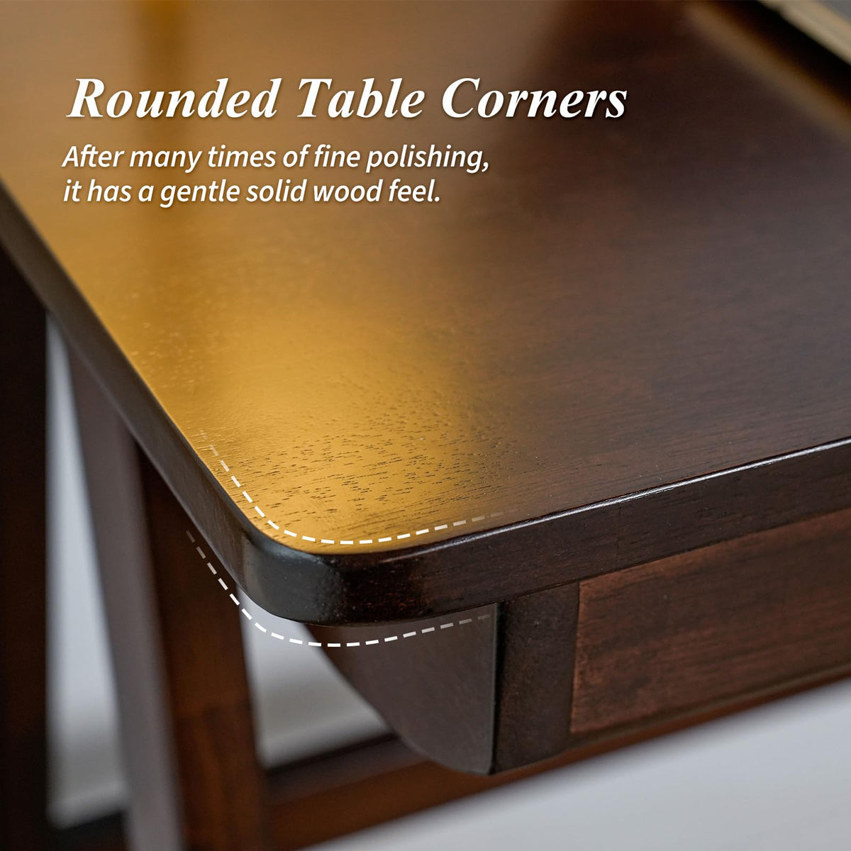Cttasty Computer Desk with Drawers, Solid Wood Writing Desk, Mid Century Modern Home Office Desks, Oak Study Table, Small Desk for Bedroom, 29.1 H x 39.4 W x 21.7 D Inches, Walnut