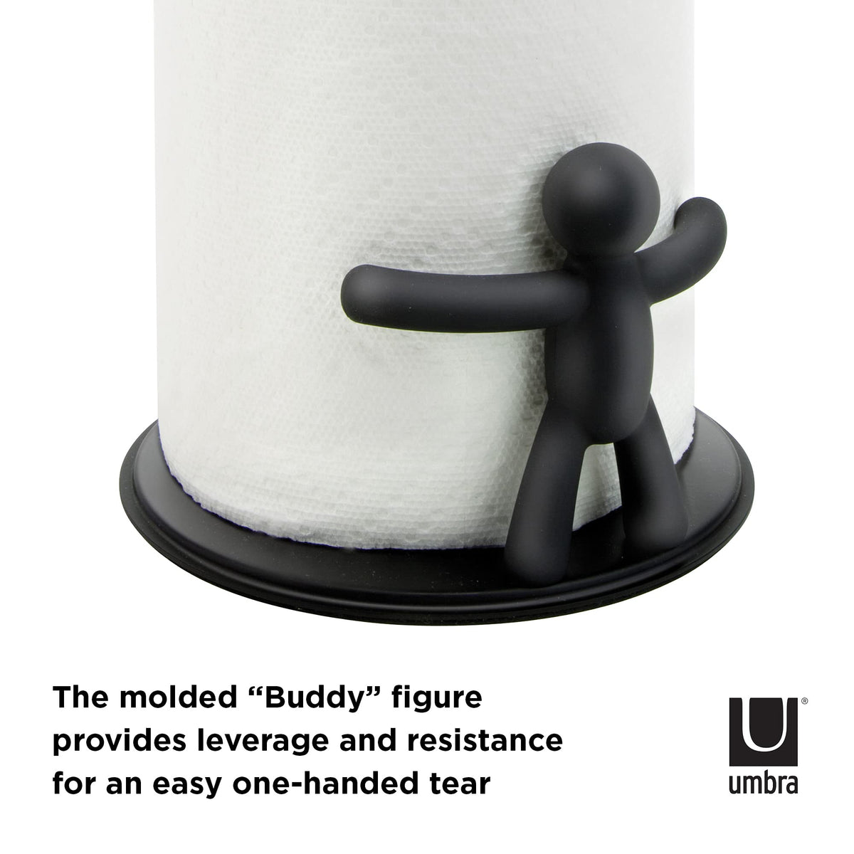 Umbra Buddy Countertop Paper Towel Holder, Black