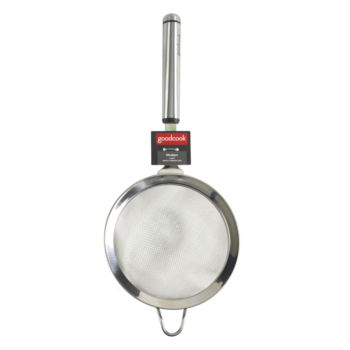 GoodCook Gourmet 6-inch Hand Strainer, Stainless Steel Diamond Shaped Ergonomic Handle with Hang Loop