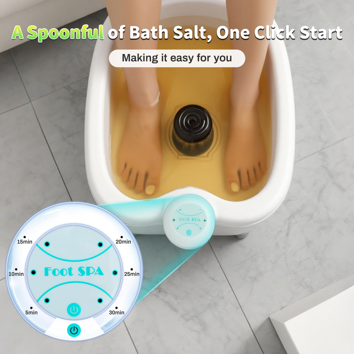 Ionic Foot Bath Detox Machine, Ionic Foot Spa Detox 30 Min at Home with 2 Ion Arrays, Aroma Salt Gift - Easy 1-Button Operation