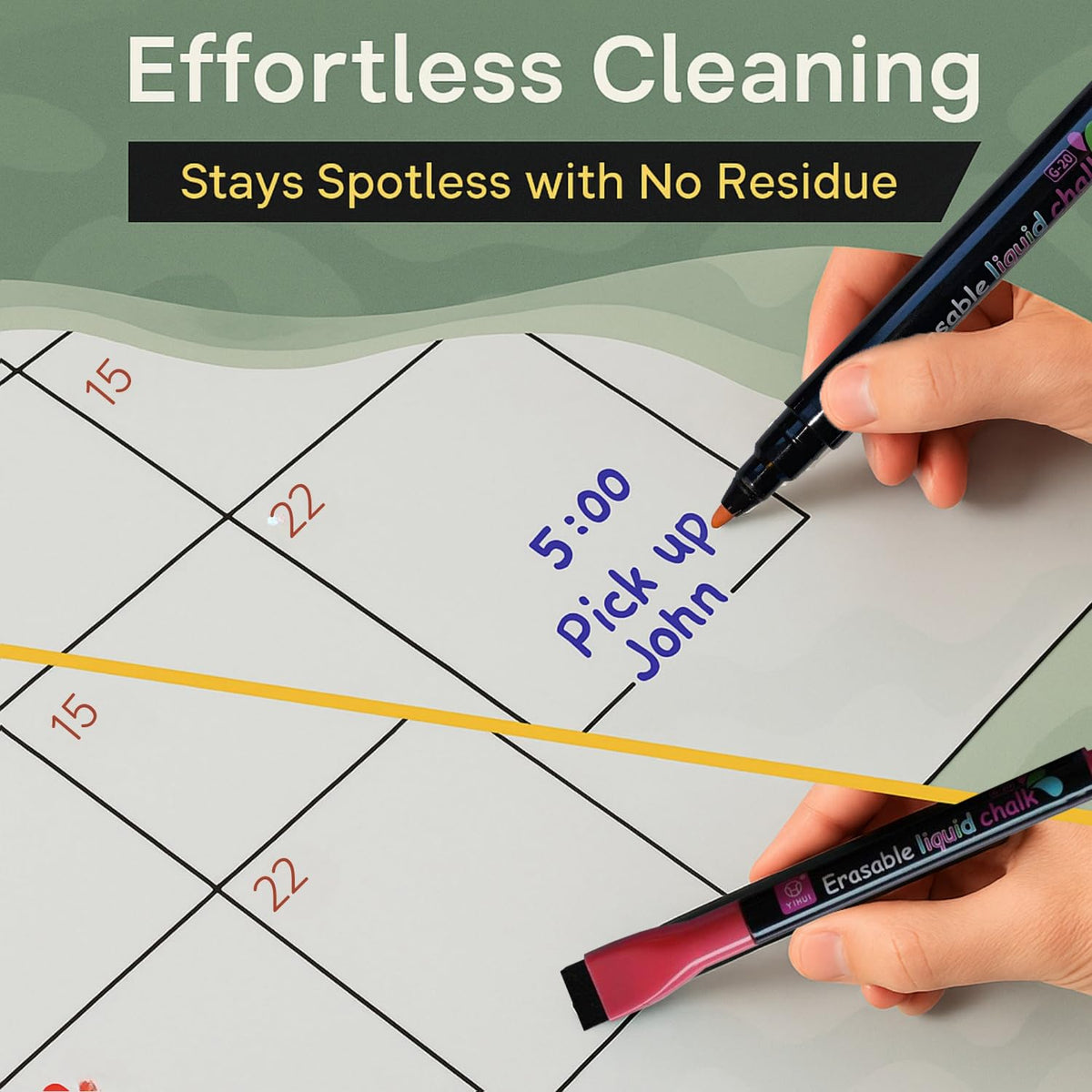 Premium Acrylic Calendar for Wall (16.75” x 13.25”) Clear Calendar & Family Reusable Planner with Vibrant Markers, Acrylic Dry Erase Board for Wall, Home, Office, or Family Command Center