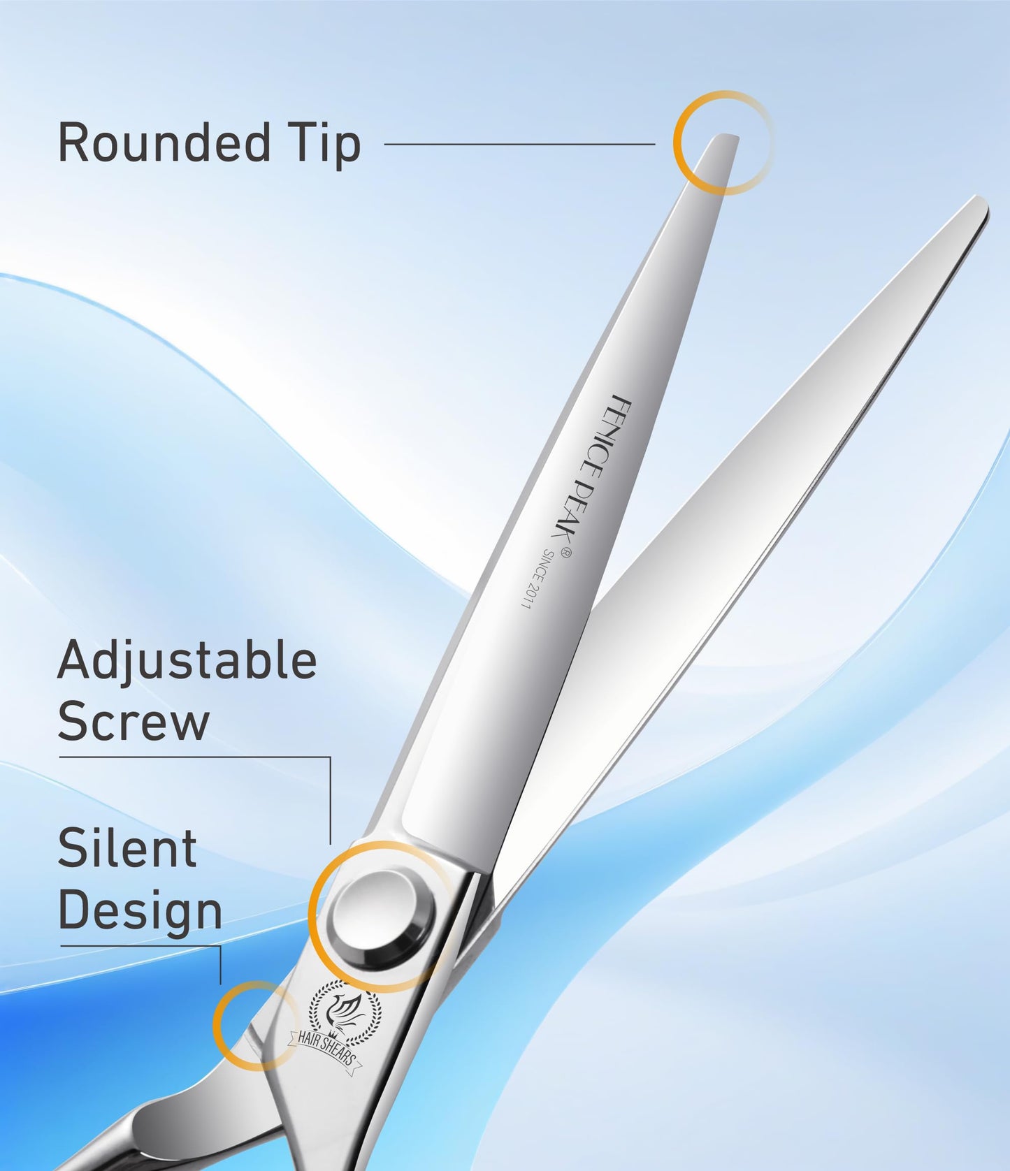Fenice Peak 6 Inch 29 Teeth Professional Hair Thinning Scissors, VG10 Japanese Steel Texturizing & Blending Shears for Barbers, Salon Stylists & Home Use, CNC Precision Sharpened