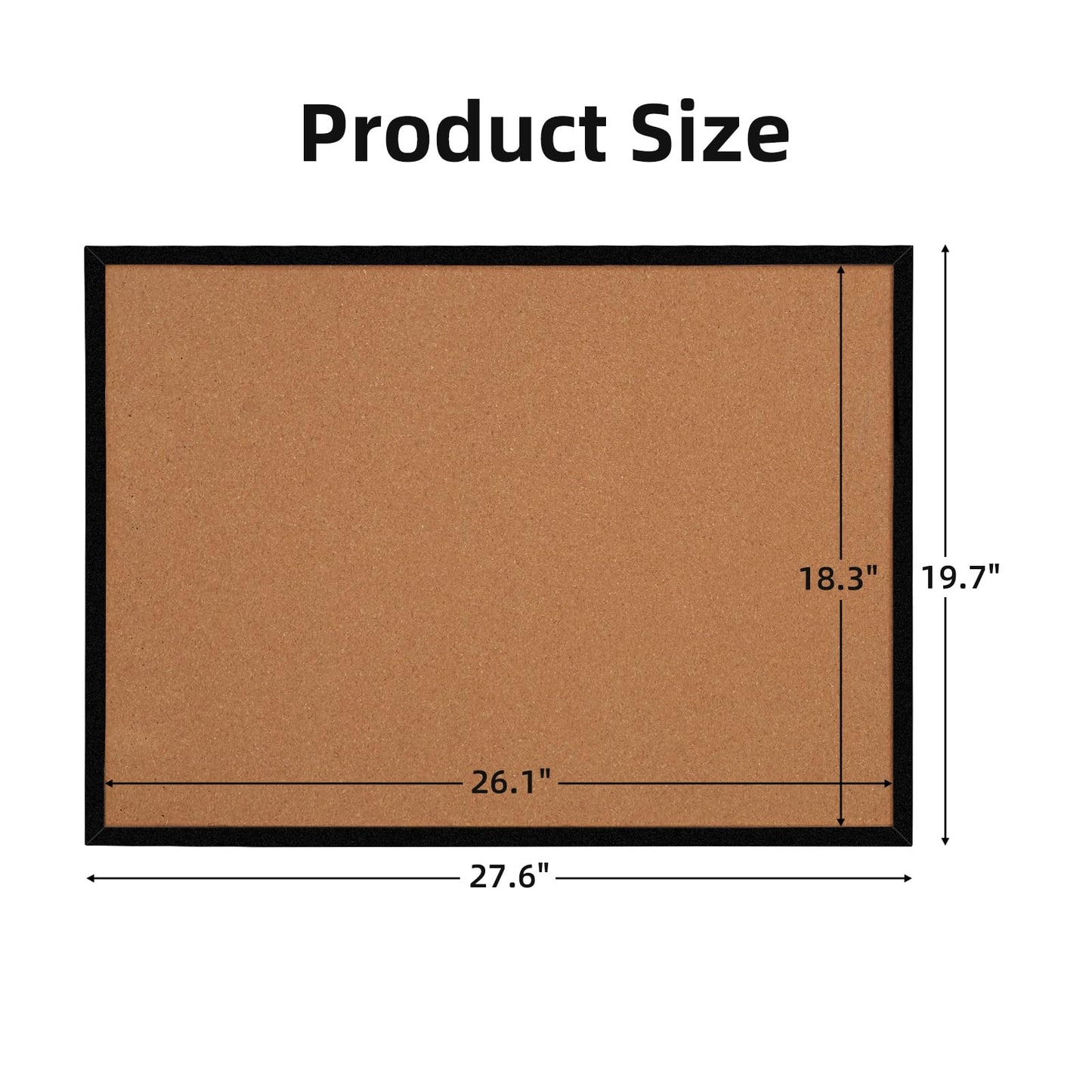 20” x 28” Cork Boards for Walls with Black Wooden Frame 1pack, Whiteboard and Cork Board Combo Double Sided Office Board for Wall Organizer, Bulletins Board Hanging Pin Board for School Home Office