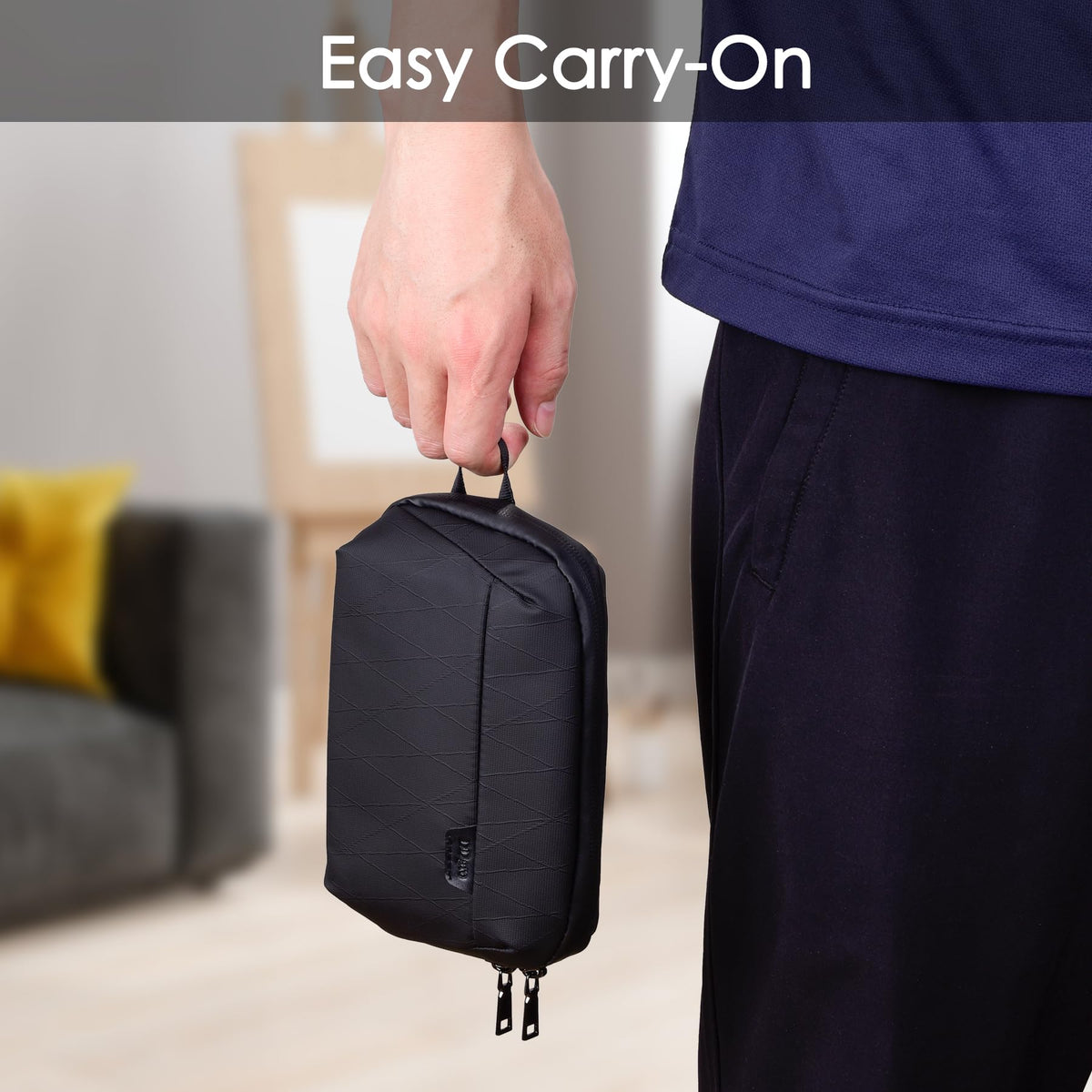 DDgro Mini Electronics Travel Organizer Pouch, Small Storage Case for Cable/Charger & Cords/Tech Essentials (Black-Mini)