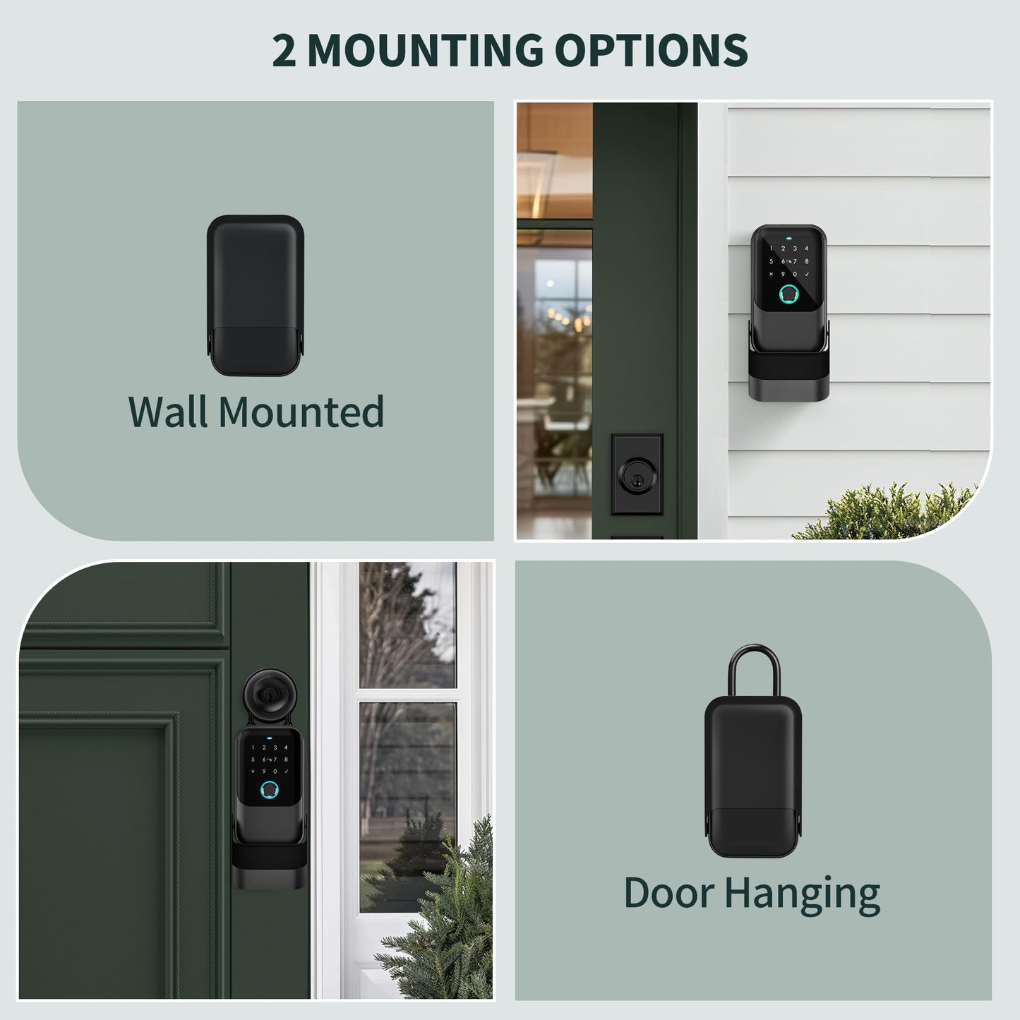 Moquin Smart Key Lock Box, TTLock APP Control, Fingerprint, Manual Keys, Access Card, EKey and Passcode Unlock, Electronic Bluetooth Wireless Lock Box for Airbnb Realtor House Office