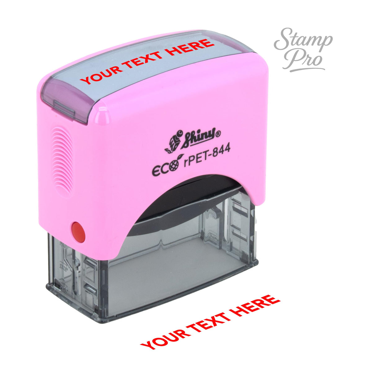 Stamp Pro Pink Self Inking 1 Line Custom Stamp – Personalized Name or Text Stamp for Home, School, Crafts & Business Use
