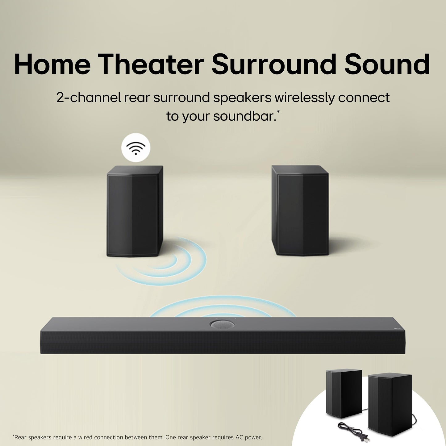 LG S40TR 4.1 ch. Home Theater Soundbar with Rear Surround Speakers and Wireless Subwoofer, Wow Interface, Dolby Audio, AI Sound Pro, Amazon Exclusive