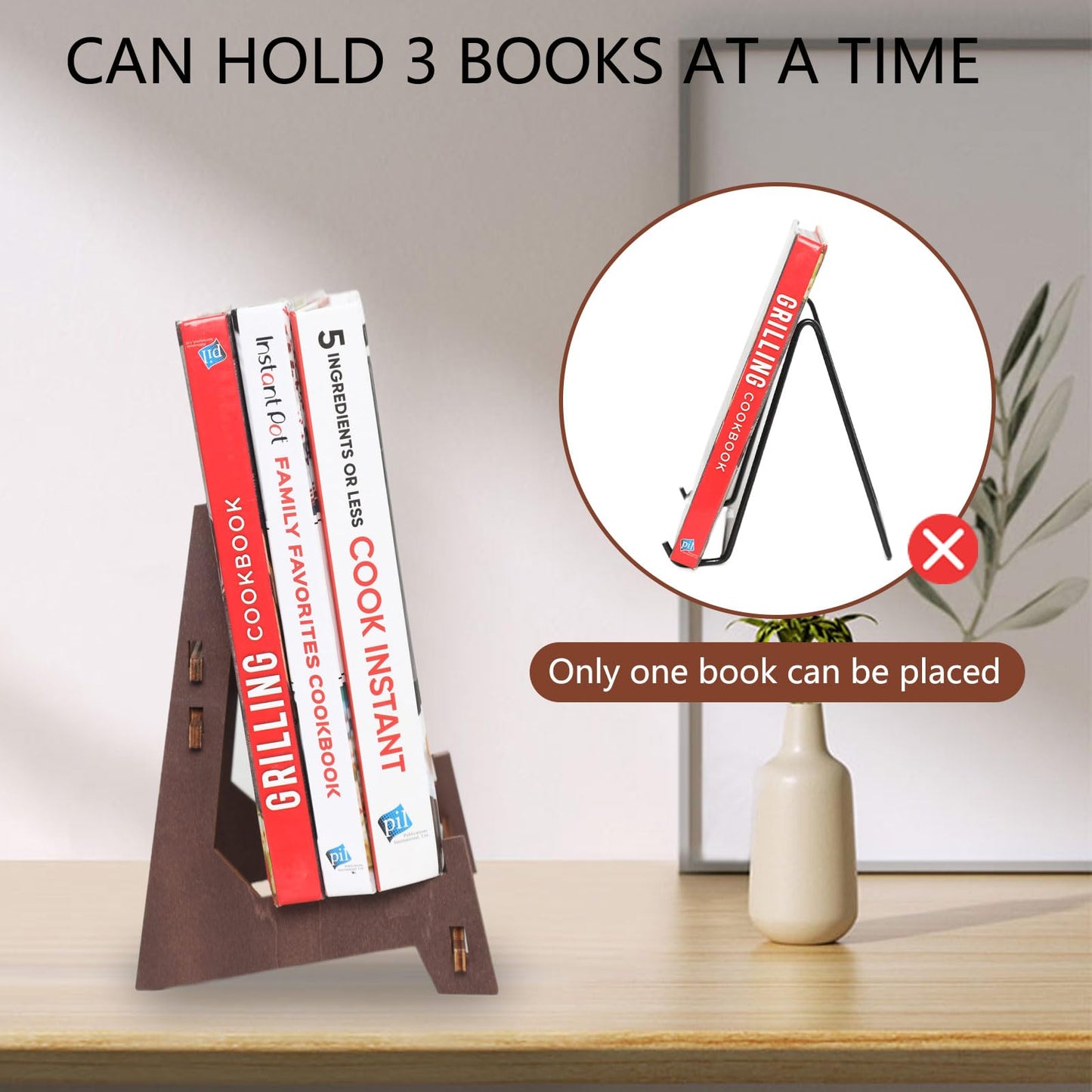 DMREFIT Plate Stands for Display,10 Inch wooden Plate Holder Display Stands,Frame holder stand for Book, Picture,plaque, Decorative Plate, Photo and Platter, Tabletop Art.(1 Pack )