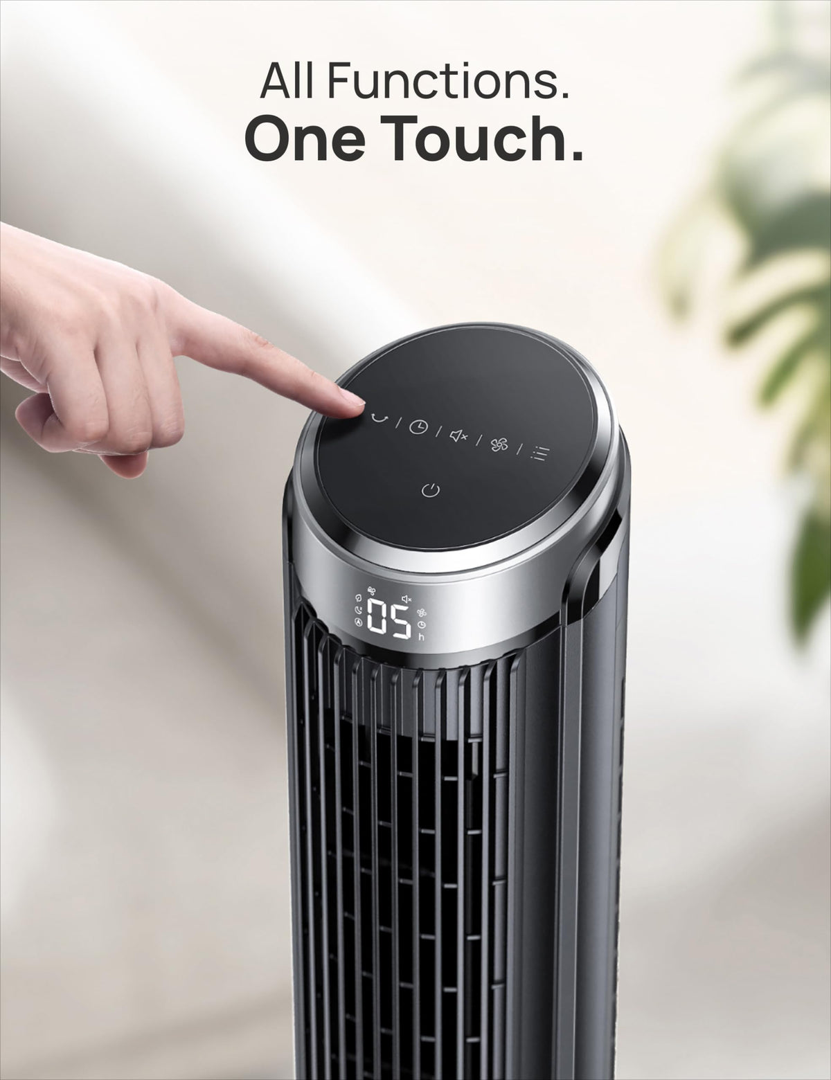 DREO Tower Fan for Bedroom, 90° Oscillating Fans that Blow Cold Air, 5 Speeds, 4 Modes with 26ft/s Velocity, 12H & 28dB Quiet Timer, Remote, Touch, 40" Standing Floor Fan for Home Office, Black