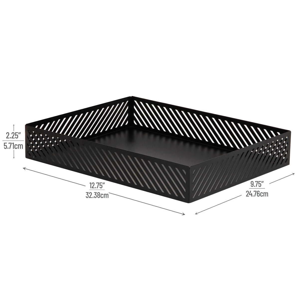 Mind Reader Metal Letter Size Paper Tray, Desktop Document Organizer with Non-Slip Pads, Office Desk Accessory Tray, Metal, Black