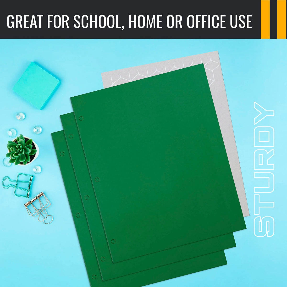 Better Office Products Two Pocket Portfolio Folders, 50-Pack, Green, Letter Size Paper Folders, 50 Pieces, Green, Paper folders with Pockets