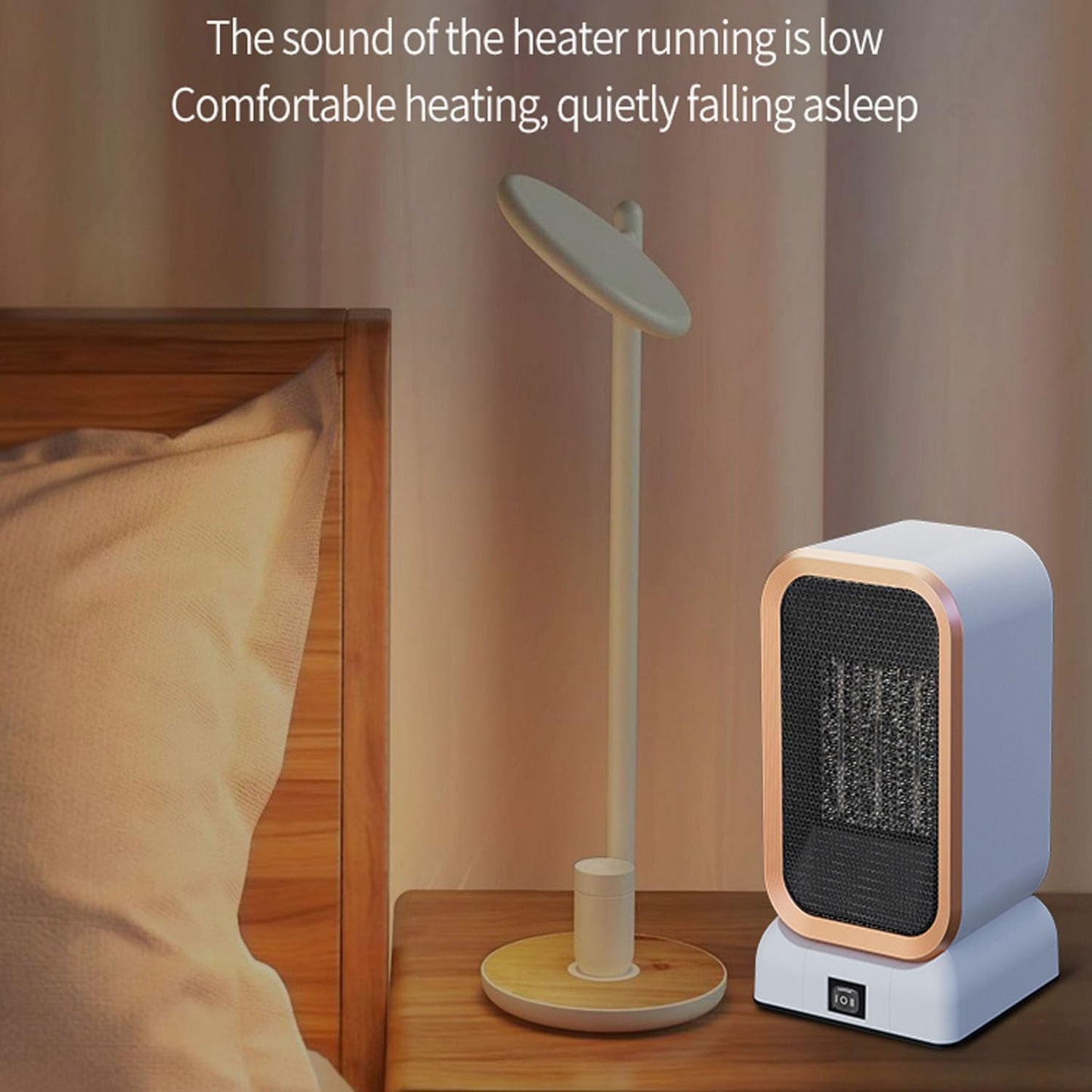 Space Heater for Indoor Use, 1000 Watts High Output & 2 Speeds, Electric Small Heater for Office Desk Home (White) (White)