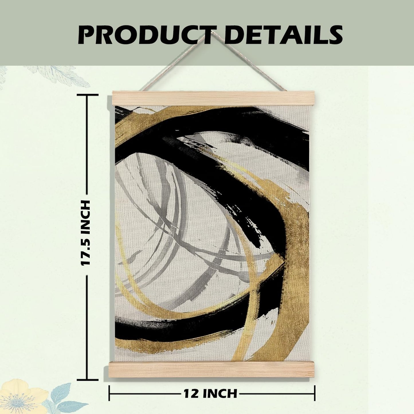 BearCake Abstract Modern Black and Gold Wall Art Office Decor Set of 2,Black Gold and White Wall Decor Poster for Bedroom Living Room, Abstract Pictures for Home Decor,12x16 Inch