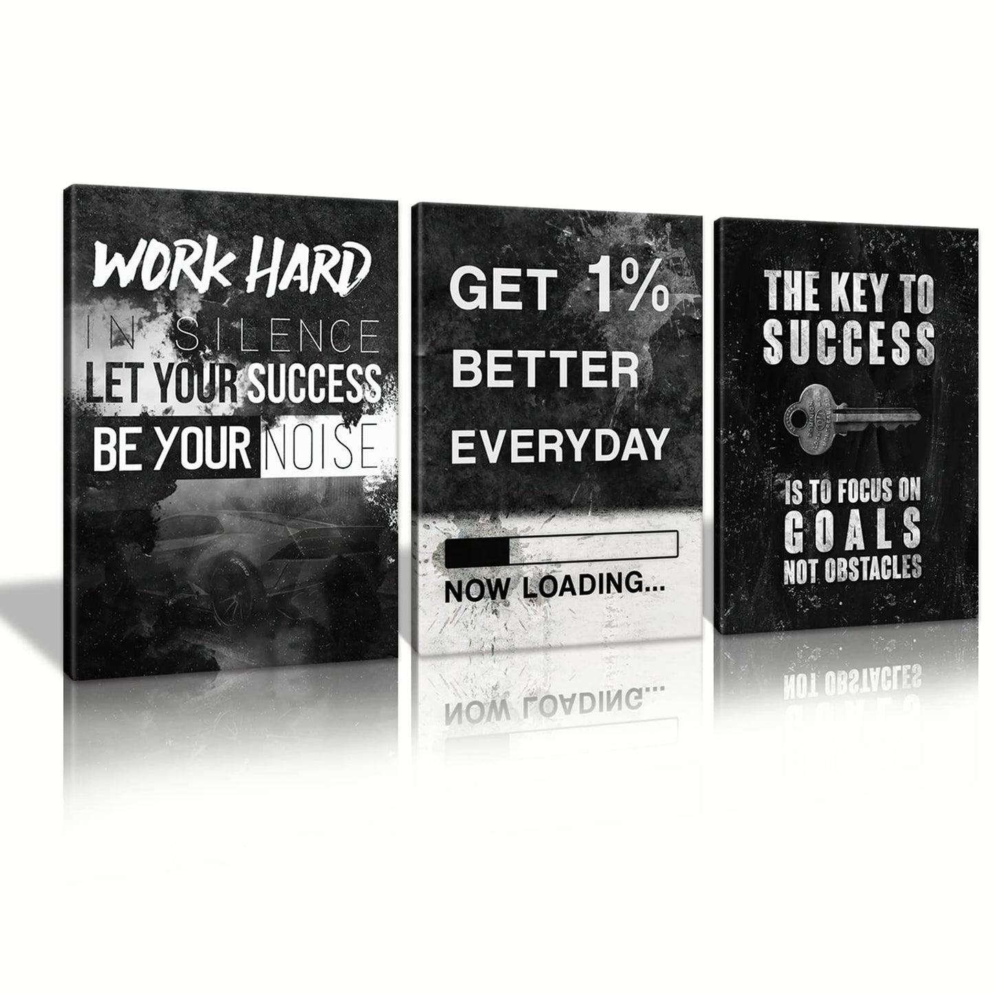 Motivational Wall Decor Success Goal Inspirational Canvas Wall Art for Office Quotes Pictures Motivational Posters Framed Canvas Wall Art Prints Artwork Office Bedroom Gym