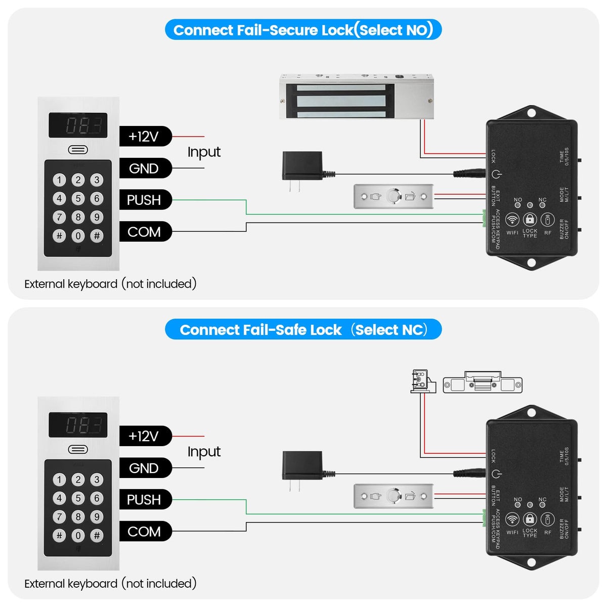 Zuomeng WiFi Smart Magnetic Lock for Door Kit, 1200lbs Holding Force Magnetic Door Lock System with App/Remote Control, 4 Modes, Sound Alerts, Easy Install for Home & Office