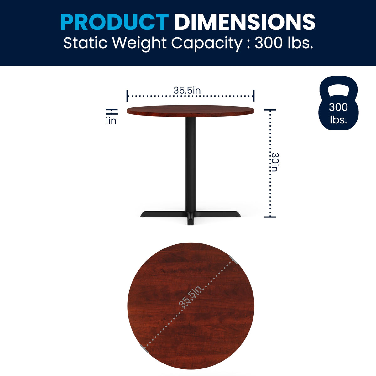 Flash Furniture Chapman 36" Round Multi-Purpose Conference Table in Cherry