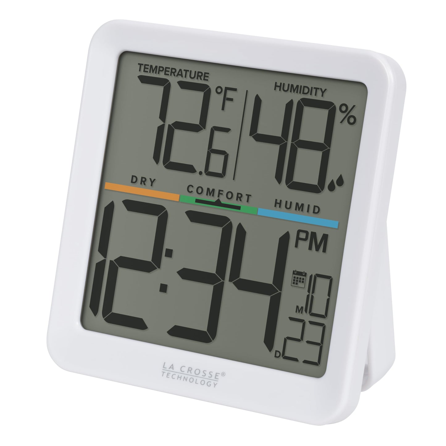 La Crosse Technology 302-1408-TBP Indoor Comfort Meter with Time & Date