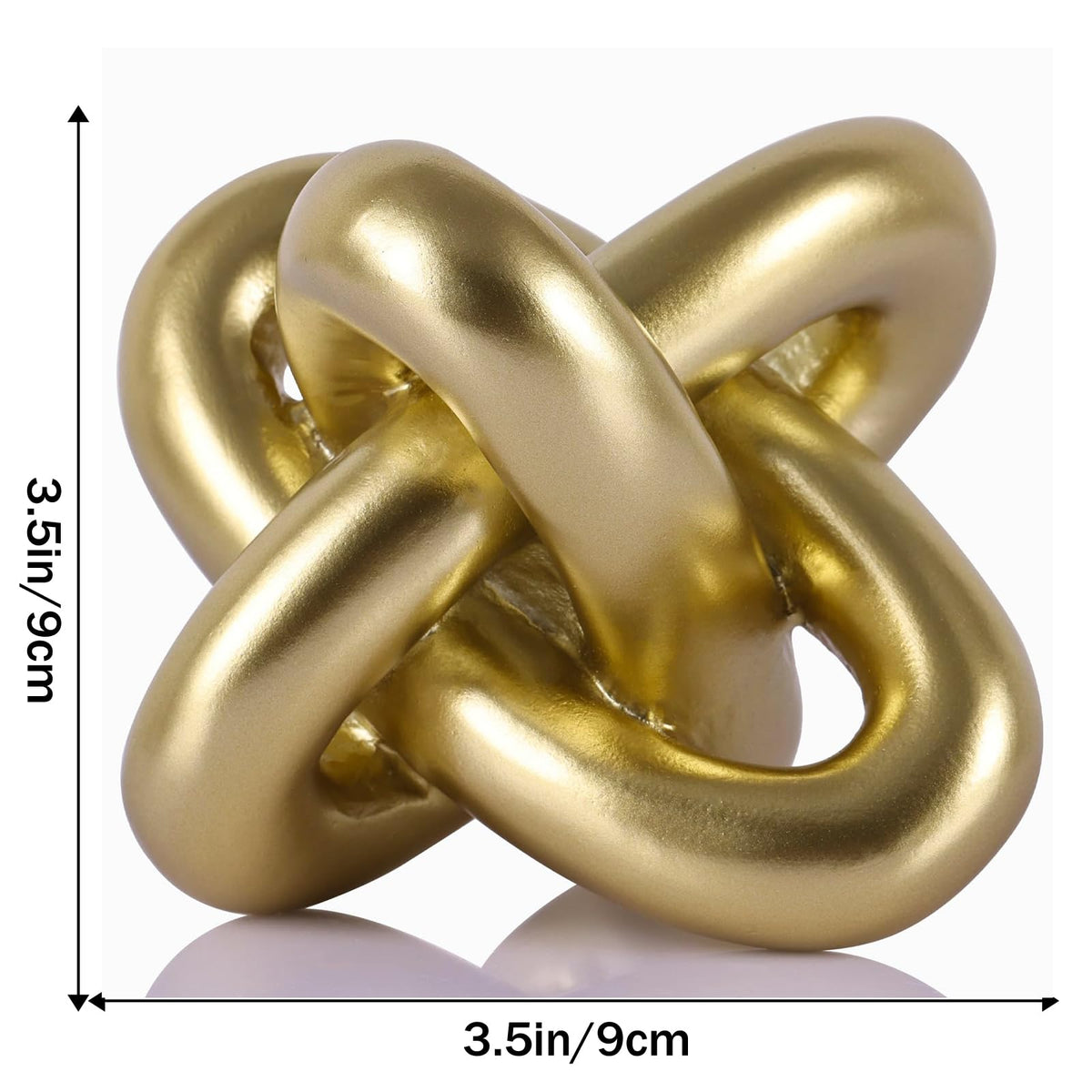 Golden Knot Statue, Three Knot Sculpture Home Decor Accents, Knot Sculptures and Statues for Rustic Coffee Table Living Room Dining Table Entryway Entrance Shelf Small Decorations and Accessories